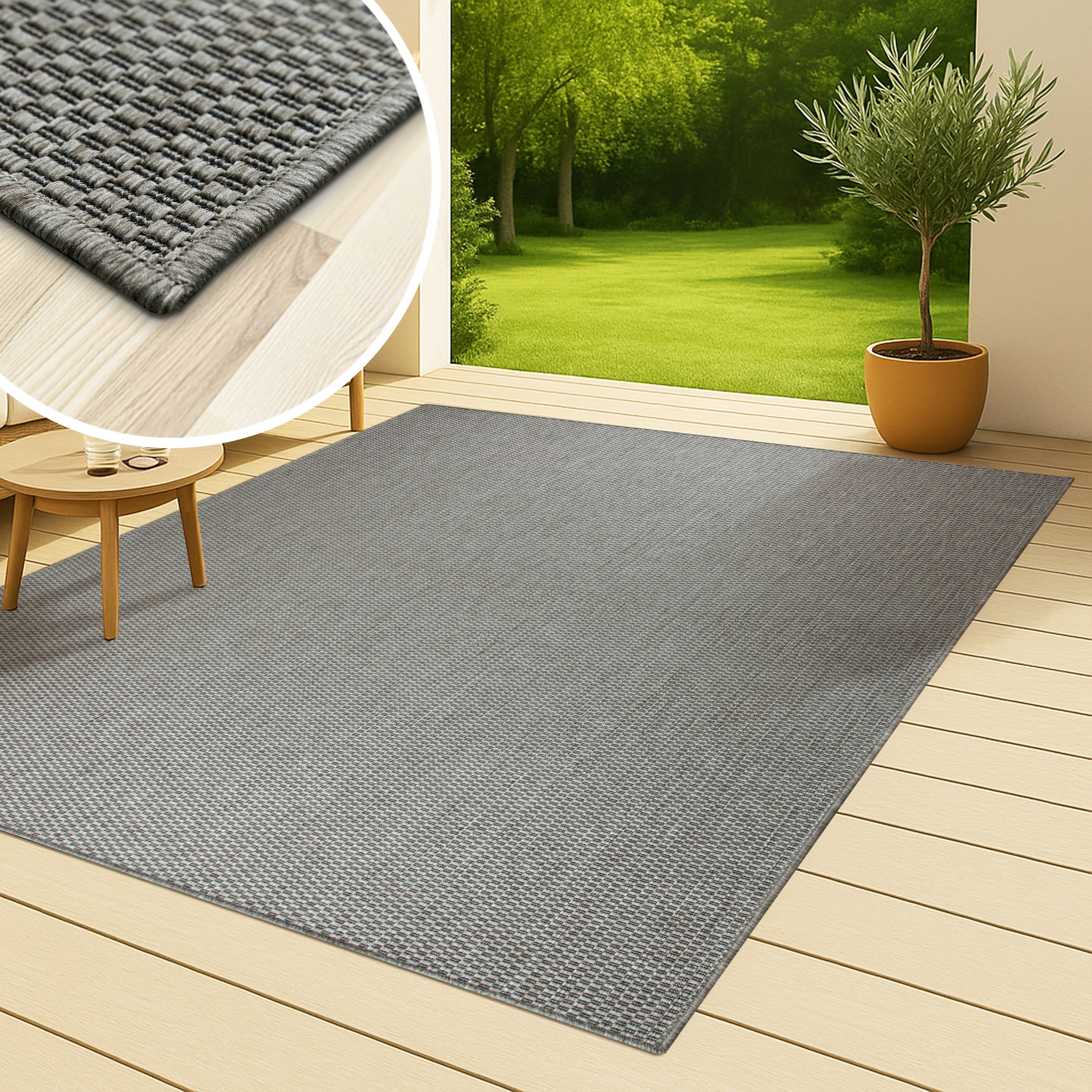 my home Teppich »Venedig auch als Läufer erhältlich«, rechteckig, 4 mm Höhe, In- und Outdoor geeignet, Sisal-Optik, Wetterfest & UV-beständig