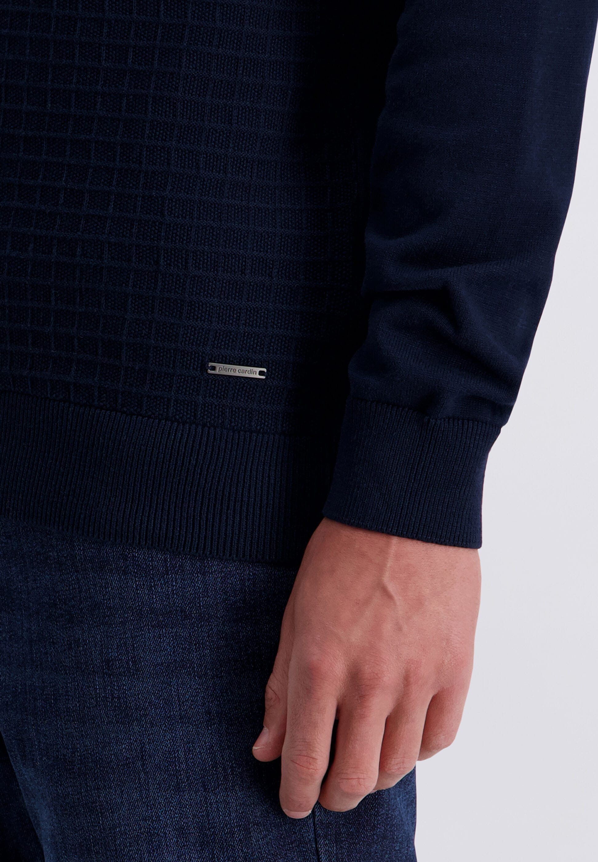 Pierre Cardin Stehkragenpullover »Pierre Cardin Pullover« mit strukturiertem Vorderteil
