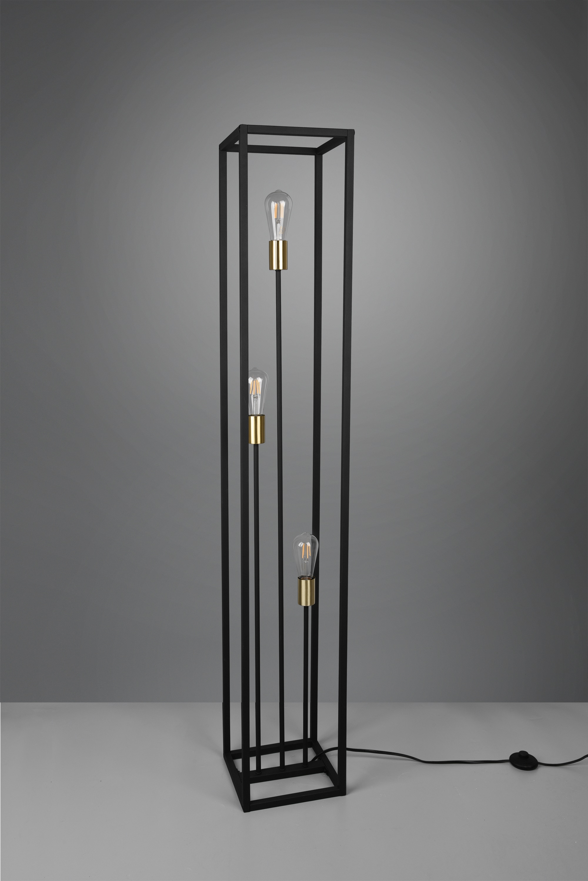153 cm, TRIO Stehlampe Fussschalter, OTTO »VITO«, flammig-flammig, Leuchten Tülle bei Höhe in abgesetzt Messing 3
