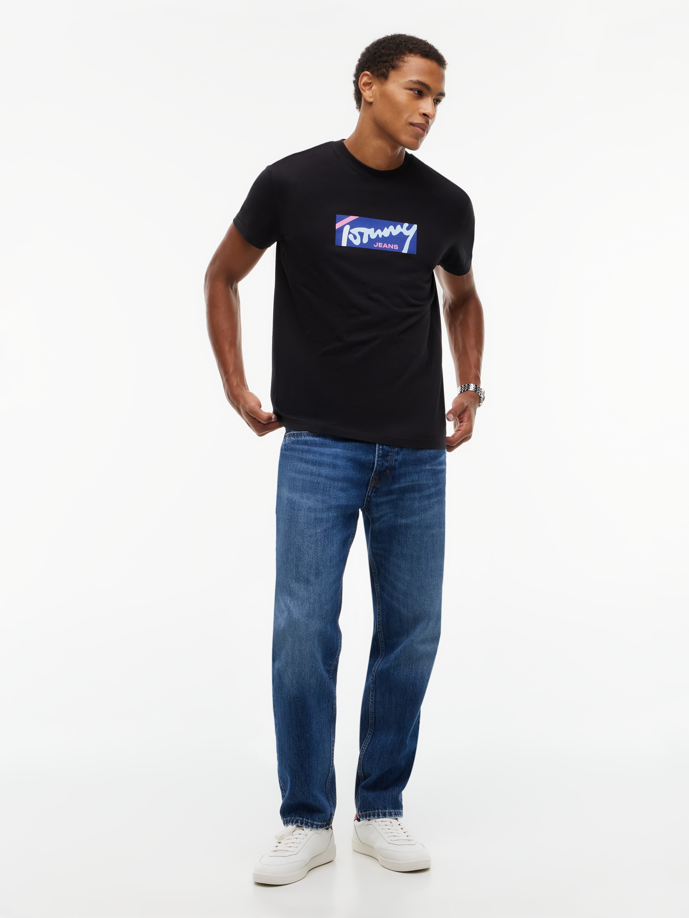 Tommy Jeans T-Shirt »TJM REGULAR SIGNATURE« Print, Rundhals, normale Passform
