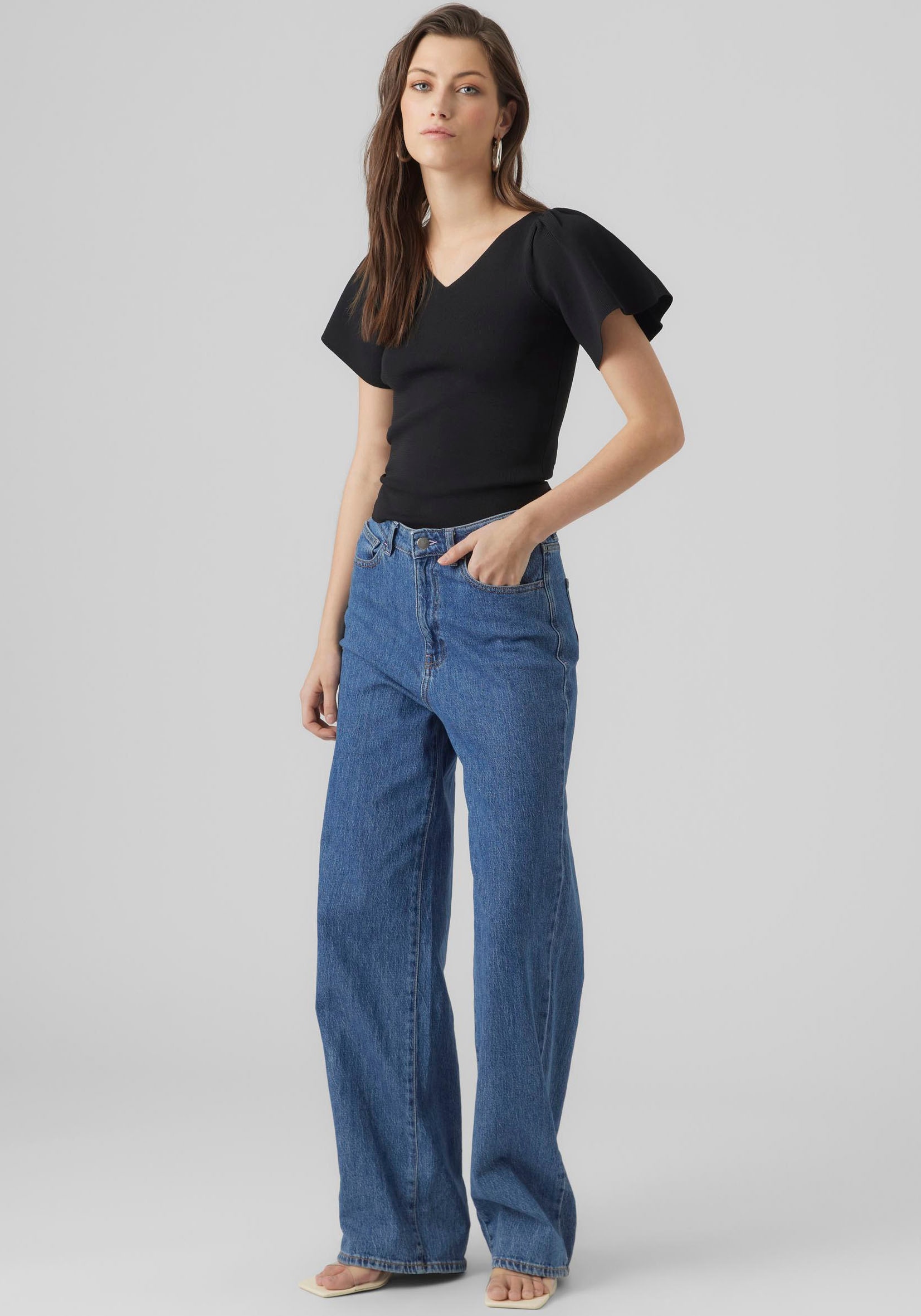 Vero Moda Strickpullover »VMGINNY SS V-NECK PULLOVER NOOS«