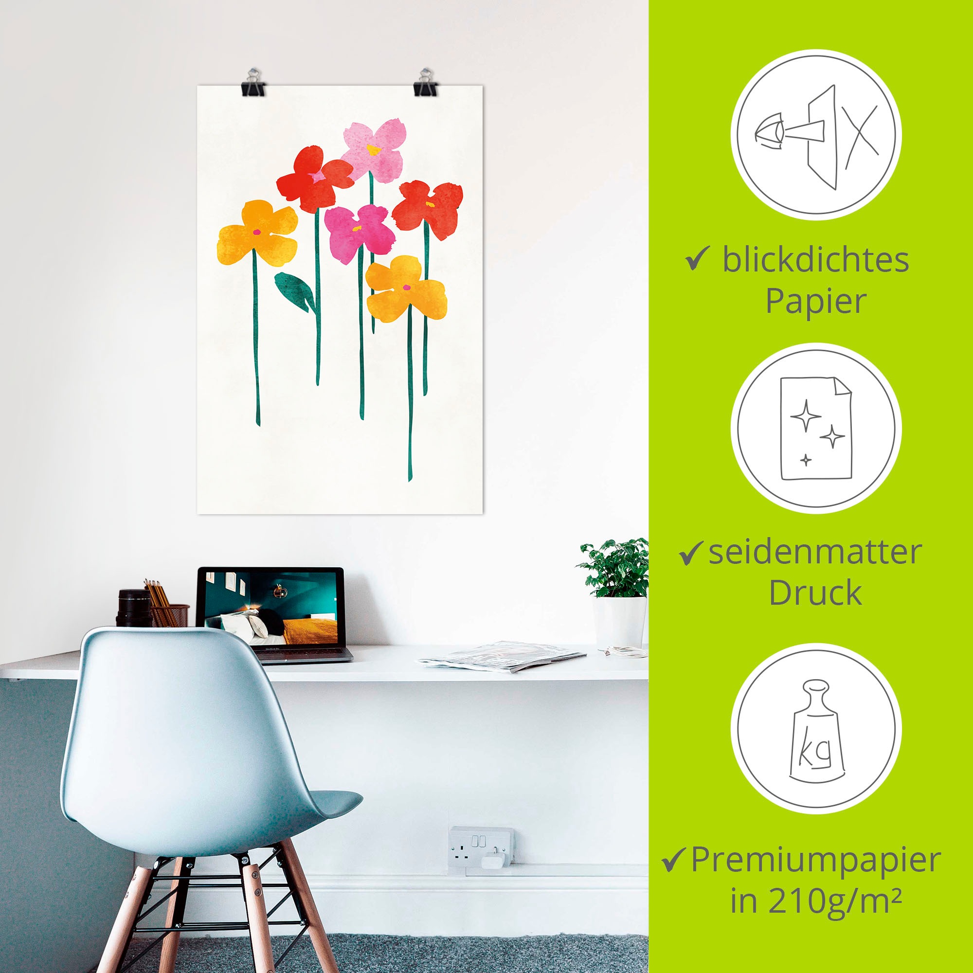 Artland Wandbild »Kleine glückliche Blumen« Blumenbilder 1 Stk. tlg. als Leinwandbild, Poster in verschied. Größen