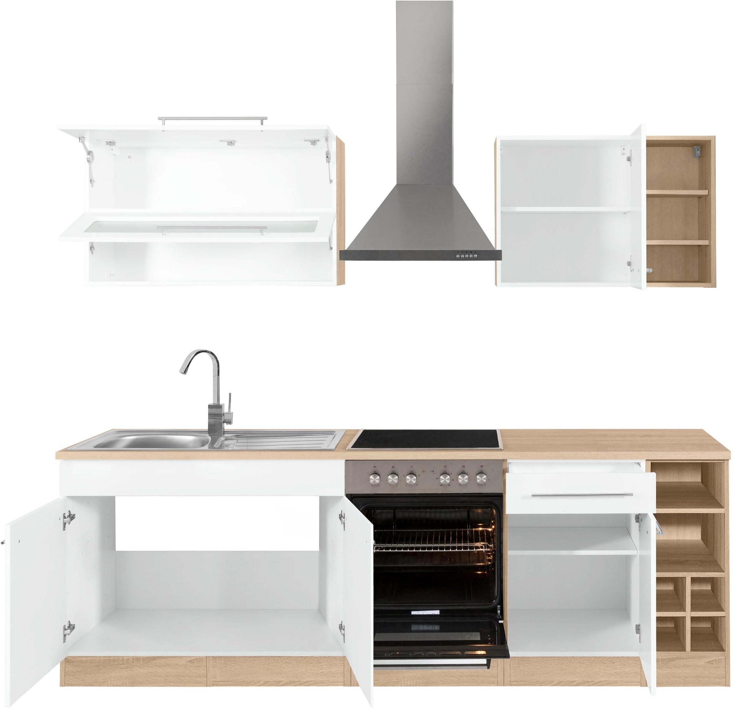 KOCHSTATION Küchenzeile »KS-Eton« mit E-Geräten, Breite 240 cm