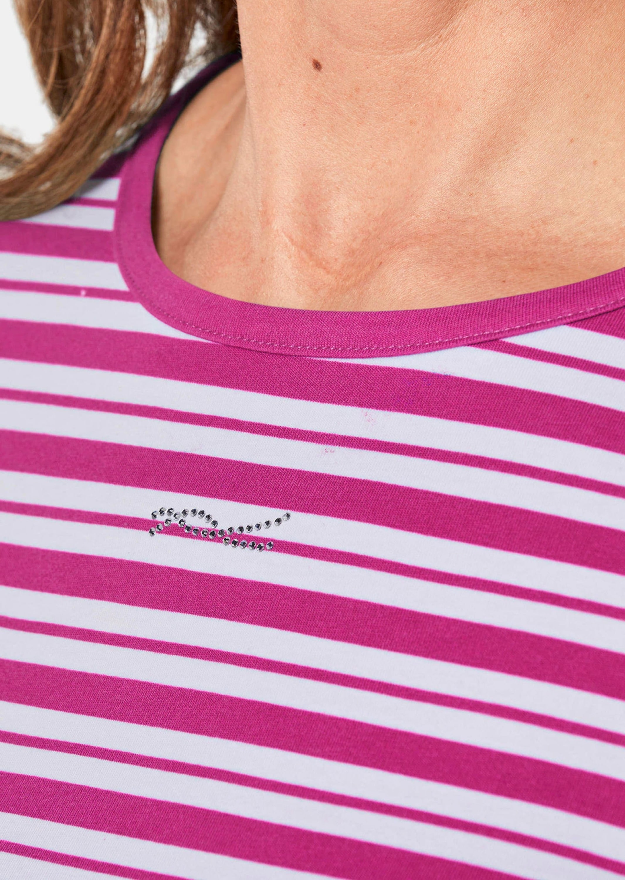 GOLDNER Kurzarmshirt »Kurzgröße Ringelshirt mit U-Boot-Ausschnitt«