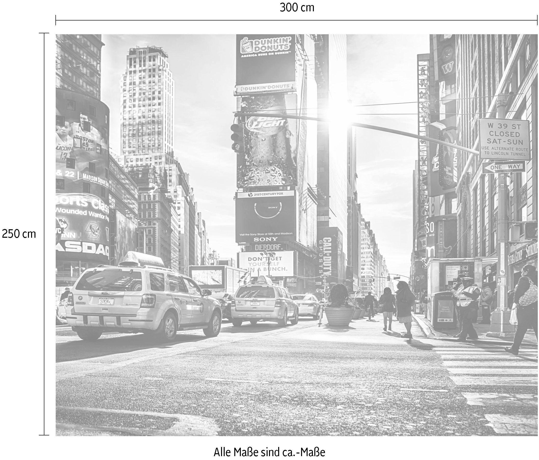 Komar Vliestapete »Digitaldruck Vlies - Times Square - Größe 300 x 250 cm«, bedruckt, Wohnzimmer, Schlafzimmer