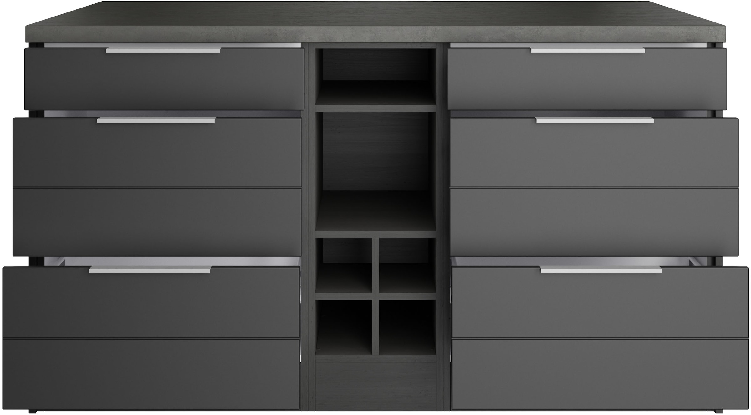 KOCHSTATION Kücheninsel »KS-Luhe, Breite 153 cm, mit Flaschenregal« MDF-Fronten, Arbeitsplatte 38mm stark