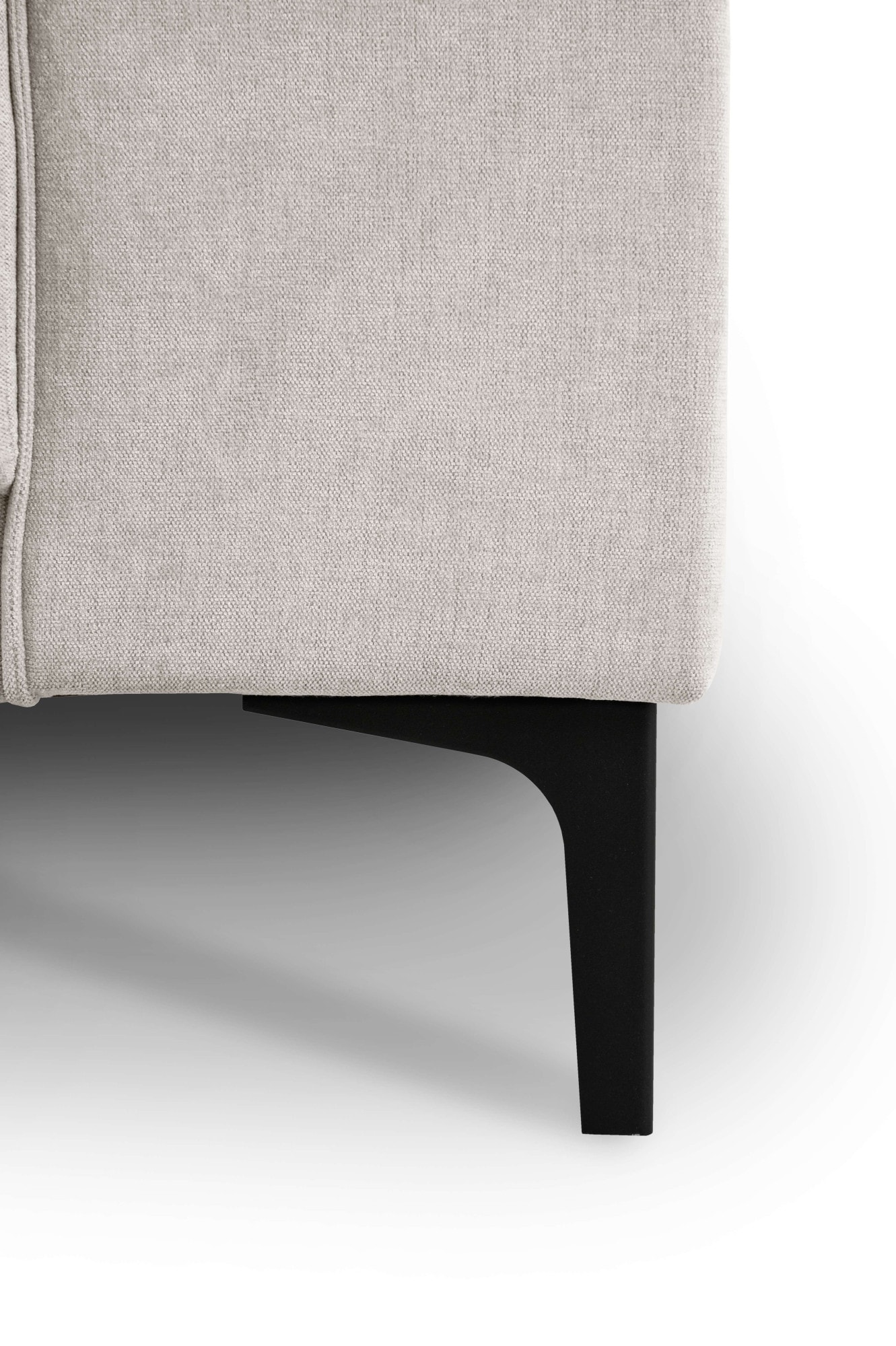 PLACES OF STYLE Ecksofa »Polsterecke Oland, Struktur, Flachgewebe, Luxus-Microfaser, Boucle« L-Form, 280 cm, Wellenunterfederung, Skandi-Design, Metallfüße