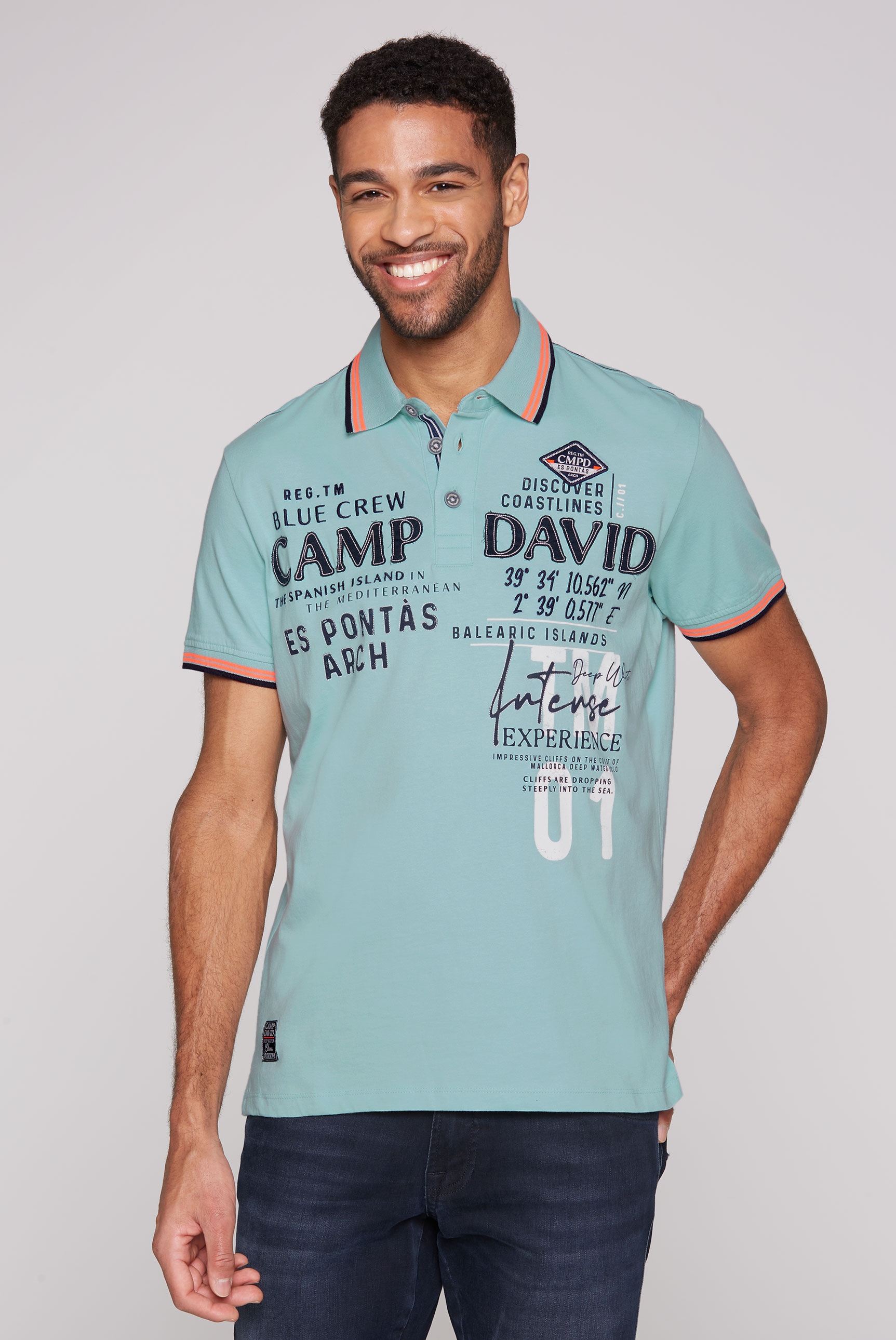CAMP DAVID Poloshirt, mit Logo Artworks