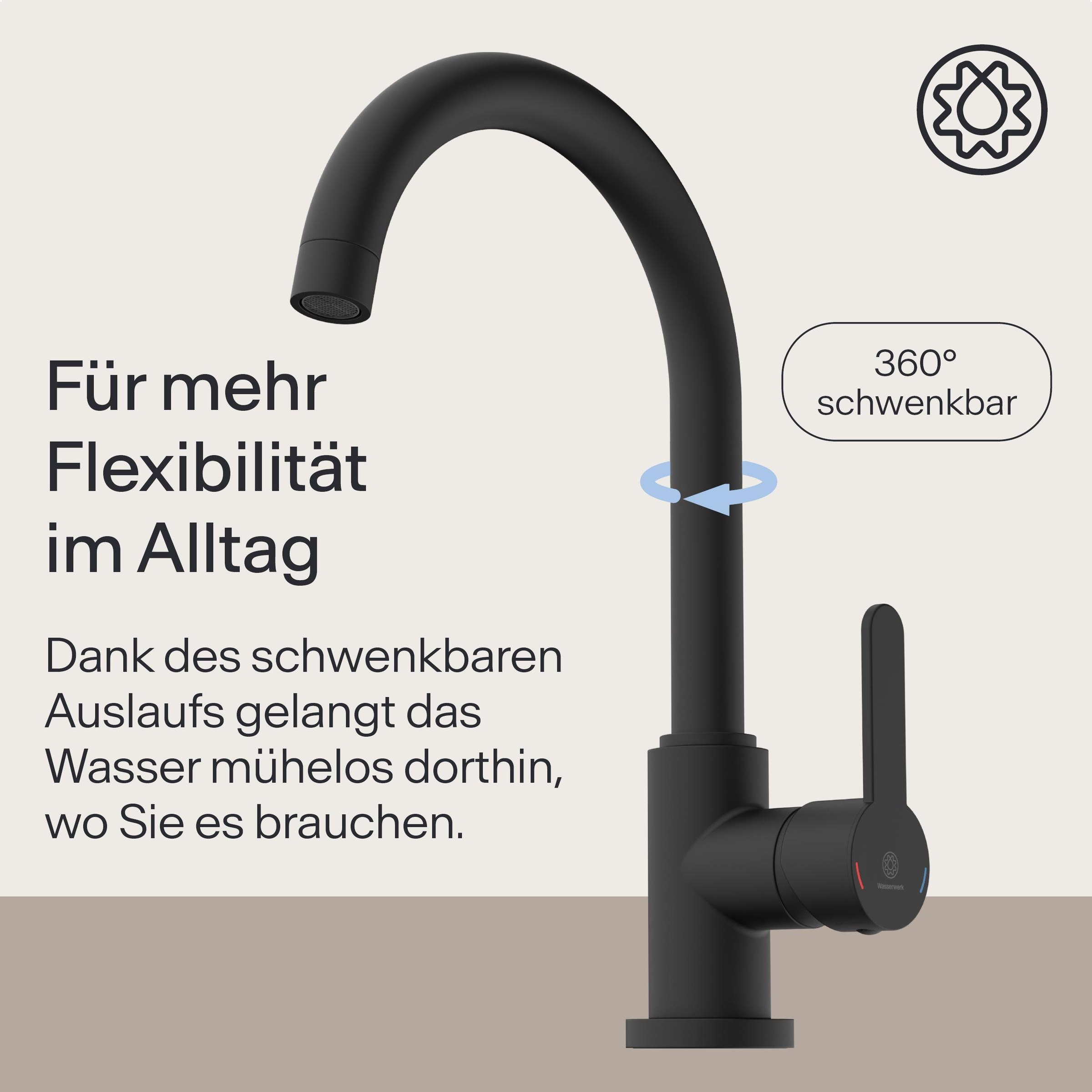 WASSERWERK Spültischarmatur »WK 5, Wasserhahn, Küche, Einhebelmischer«