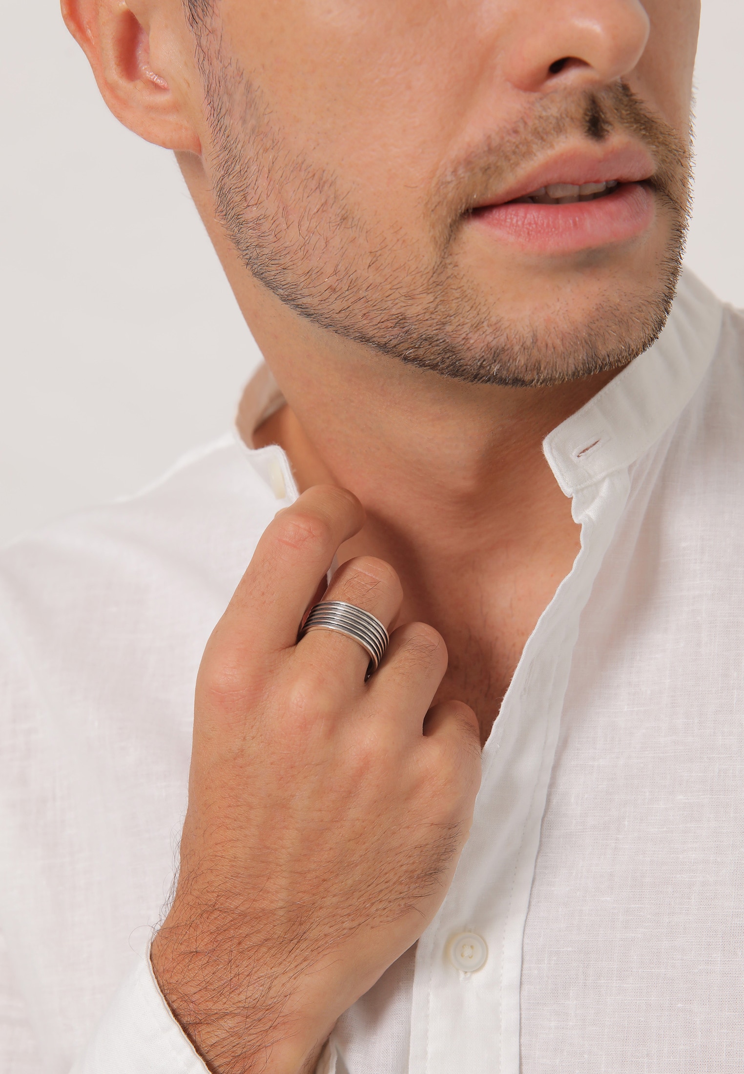 Kuzzoi Silberring »Ring Herren Bandring Massiv Rillen 925 Silber«