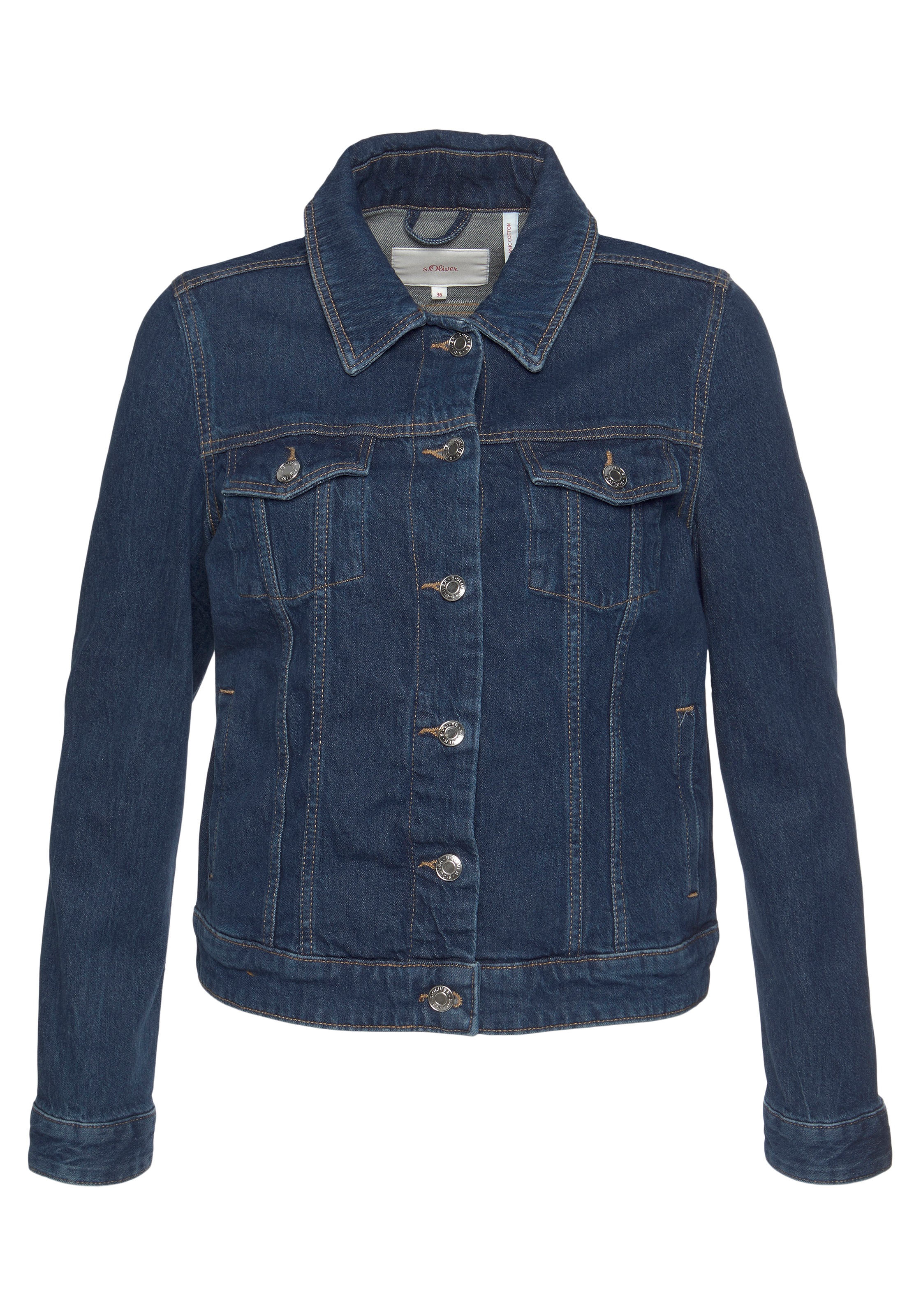 s.Oliver Jeansjacke, mit trendigen Teilungsnähten
