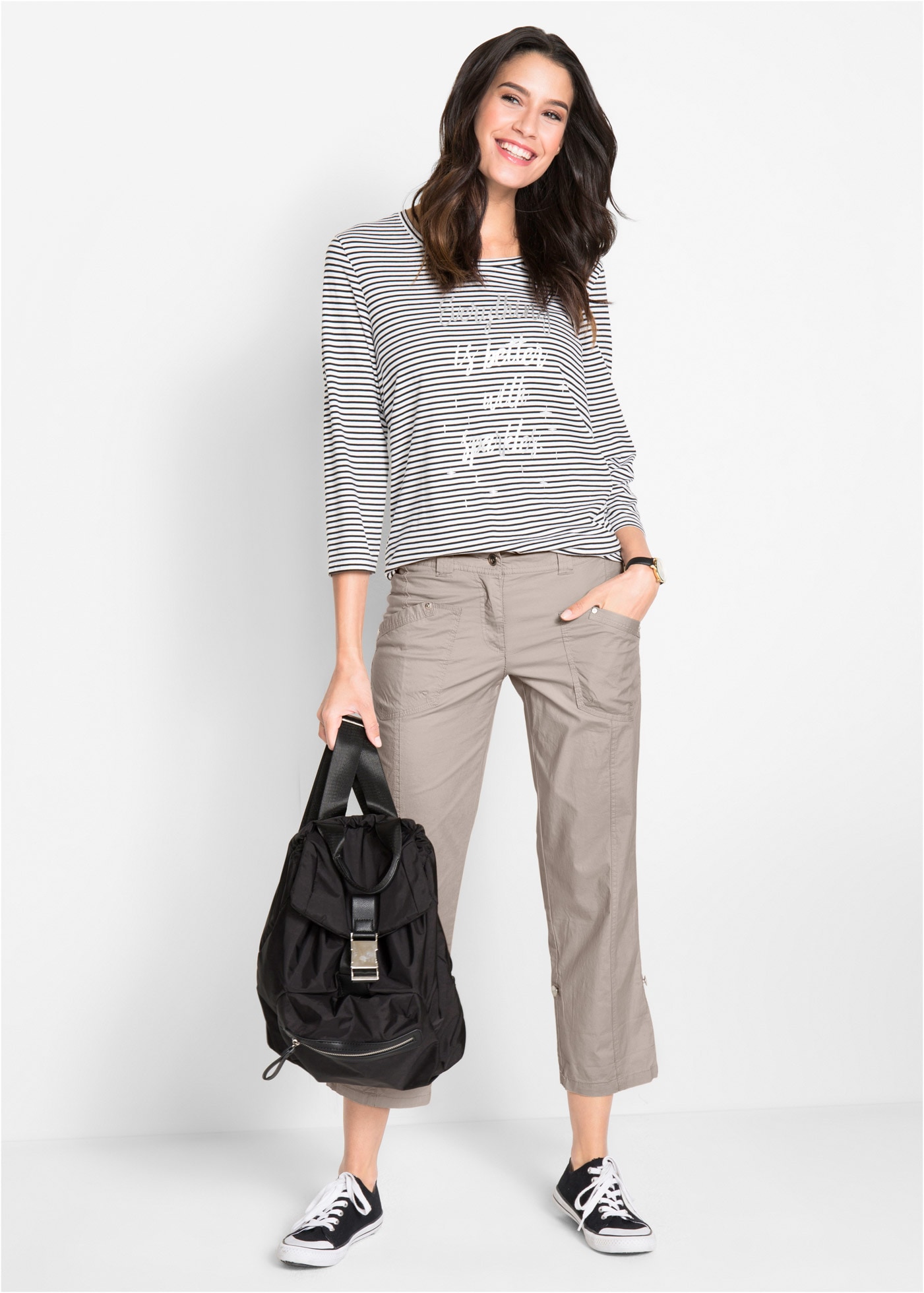 bonprix Cargohose  Stretch-Cargo-Hose, 3/4-Länge