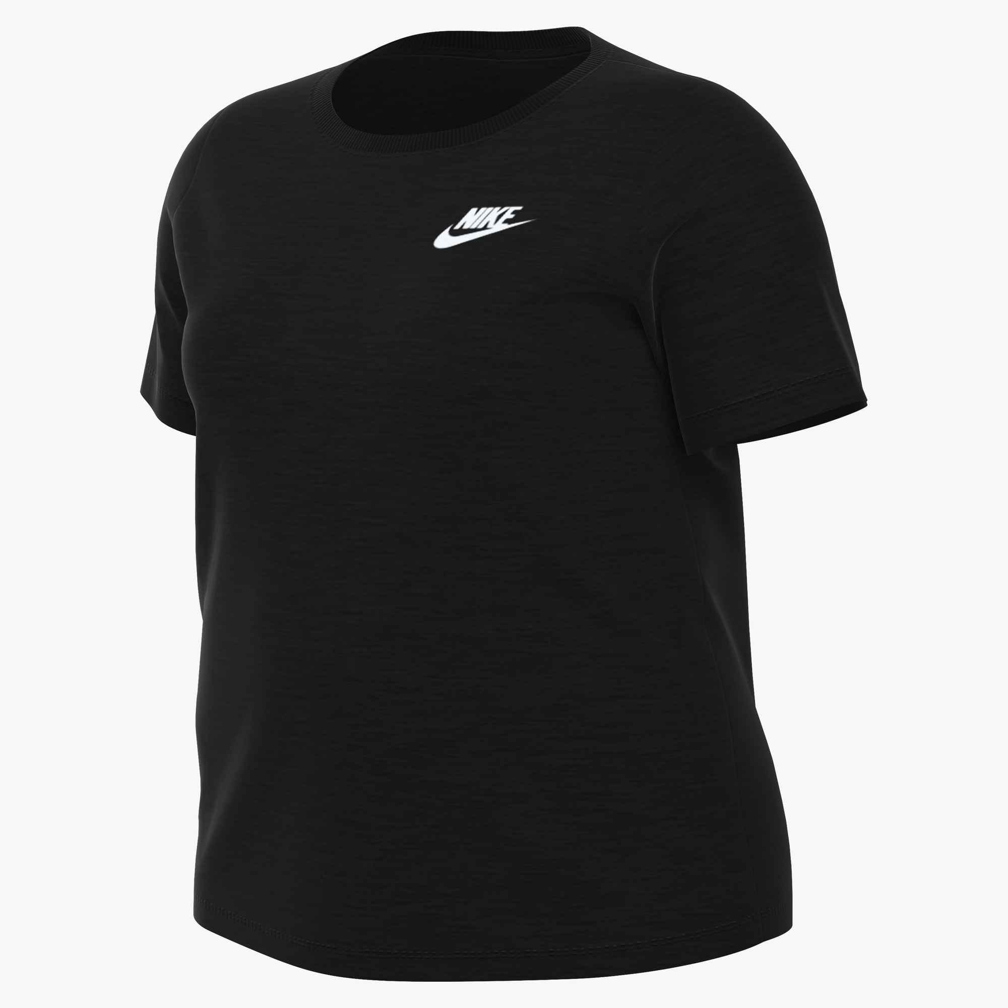 Nike Sportswear T-Shirt »CLUB ESSENTIALS WOMEN'S T-SHIRT (PLUS SIZE)« etwas weiterer Schnitt, kürzere Länge am Body, sportlicher Stil