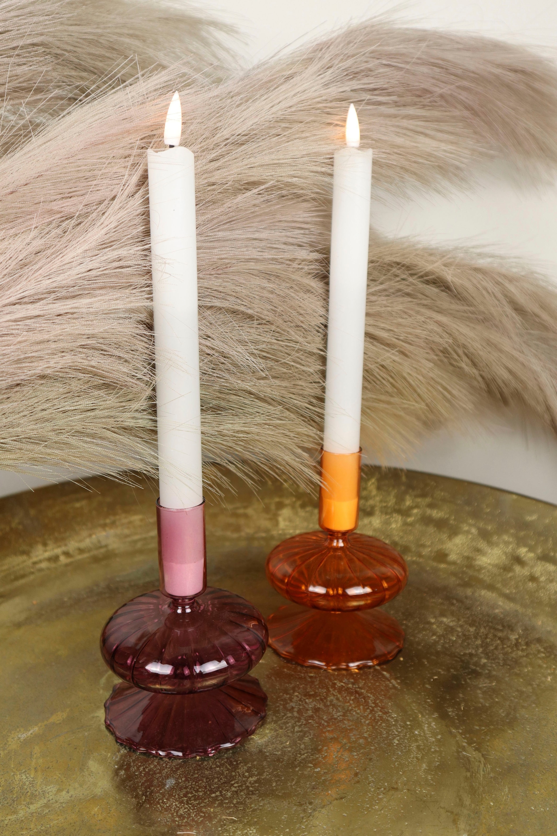 AM Design Kerzenleuchter »aus Glas«, (Set, 2 St.), Stabkerzenhalter, Höhe ca.  10 cm kaufen im OTTO Online Shop