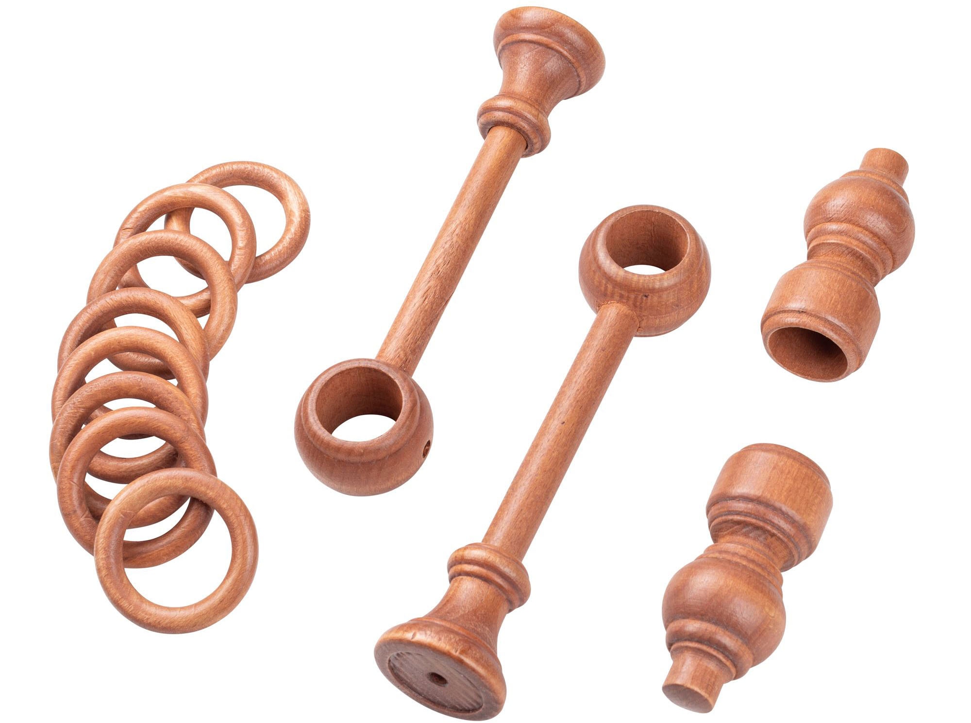 SN DECO GROUP Gardinenstange »Filigrano« 1 läufig-läufig Fixmaß 28 mm, Holz, verschiedene Längen und Farben, Komplettset