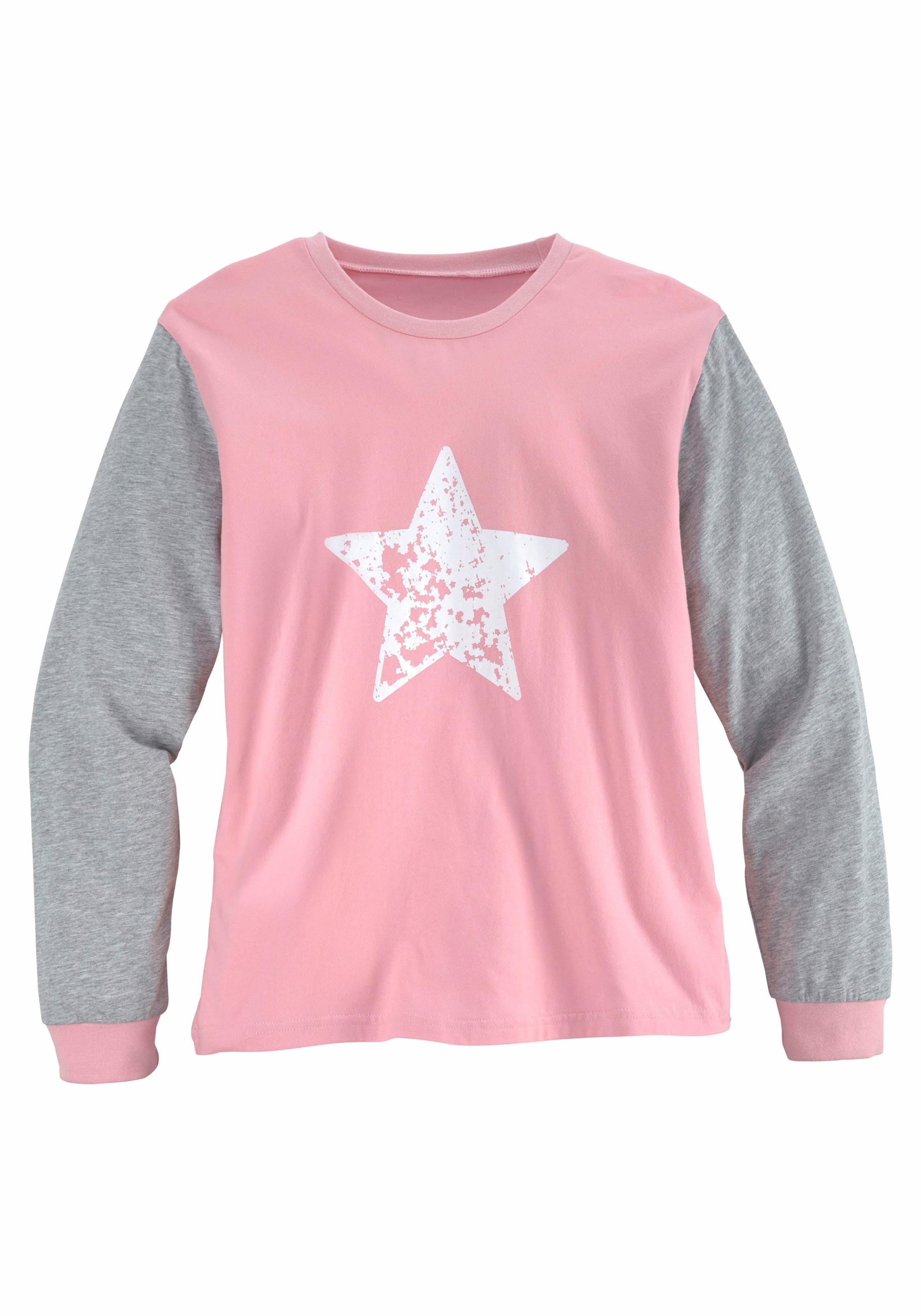 Vivance Pyjama, (2 tlg., 1 Stück), Schlafanzug in langer Form mit Sternen Print