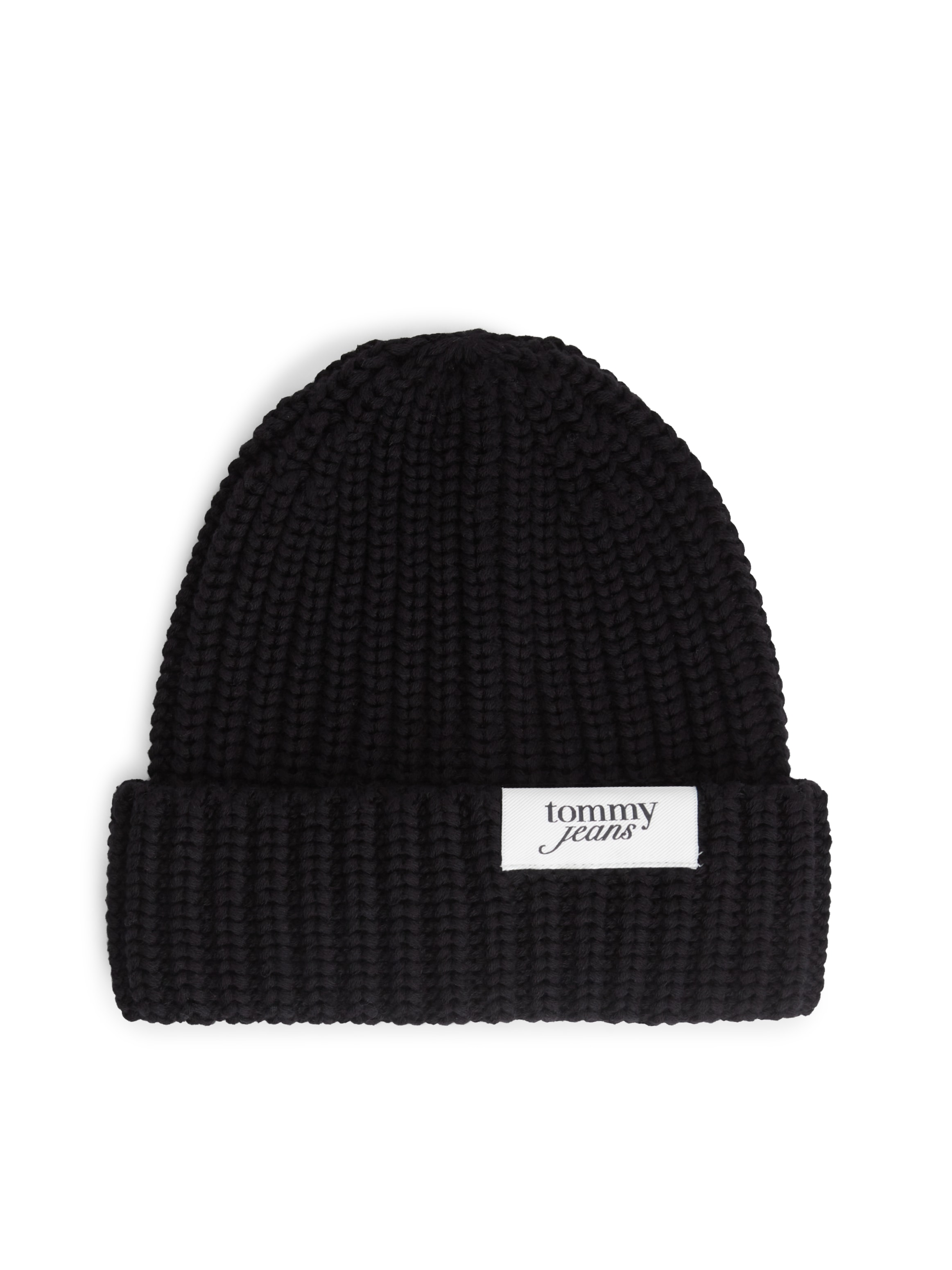 Tommy Jeans Beanie »TJW SCRIPT« aus grobem Rippstrick mit Logo-Label