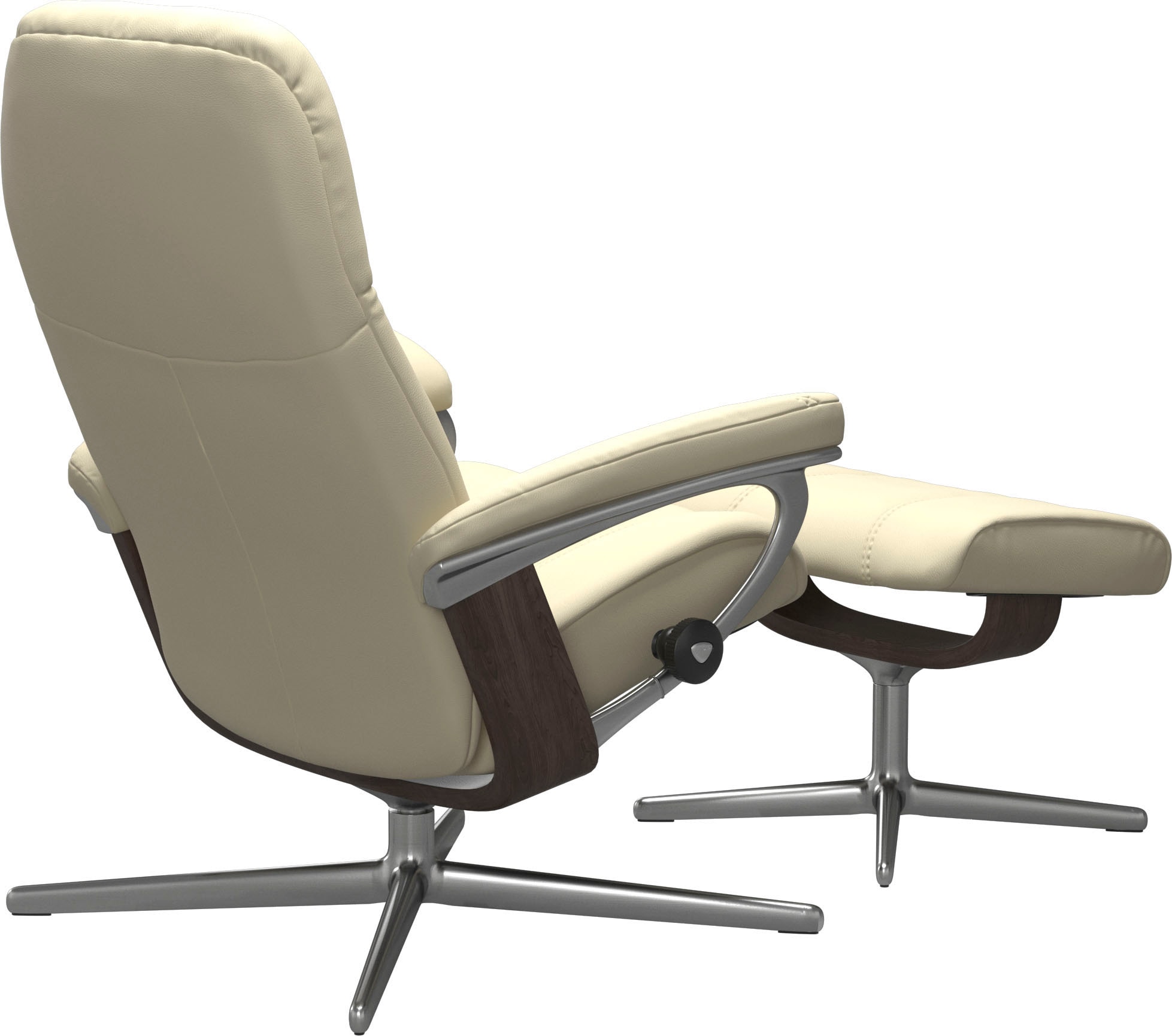 Stressless® Relaxsessel »Consul«, (Set, Relaxsessel mit Hocker), mit Hocker, mit Cross Base, Größe S, M & L, Holzakzent Wenge