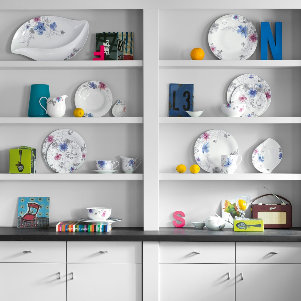 Villeroy & Boch Speiseteller »Speiseteller Mariefleur Gris Basic ø 26,8 cm 6er Set bunt«
