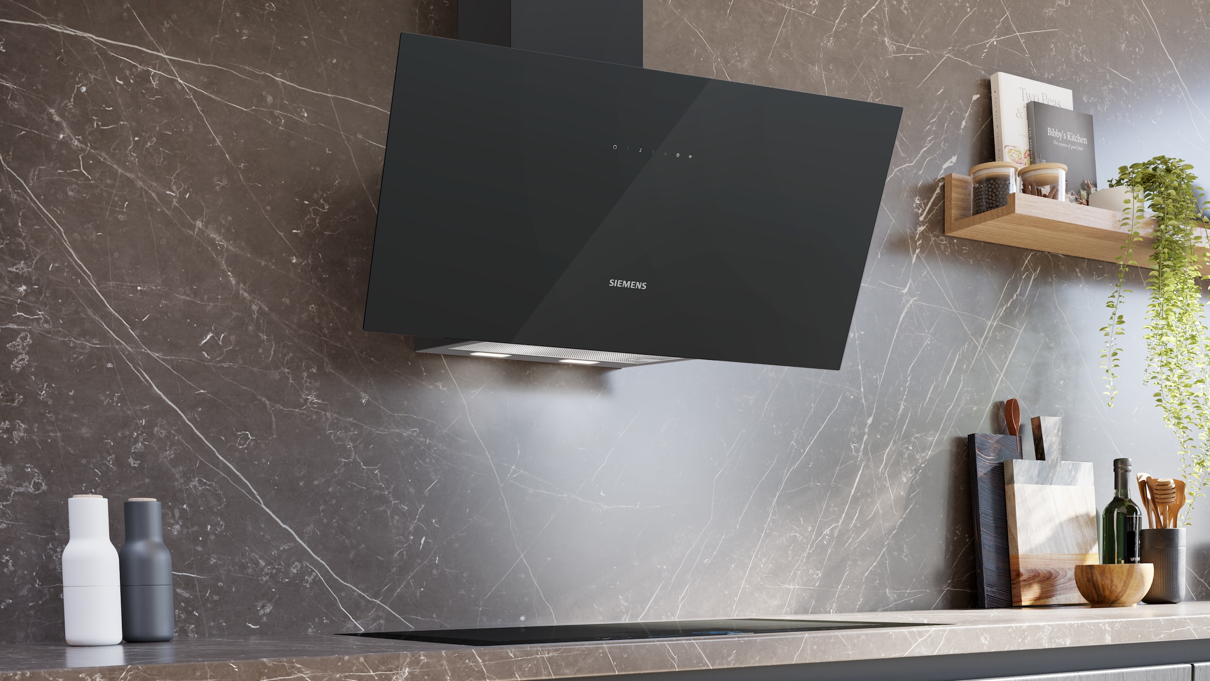 SIEMENS Kopffreihaube »LC87KCN61« Serie iQ500 Automatische Abstimmung von Dunstabzug und Kochfeld + LED-Beleuchtung