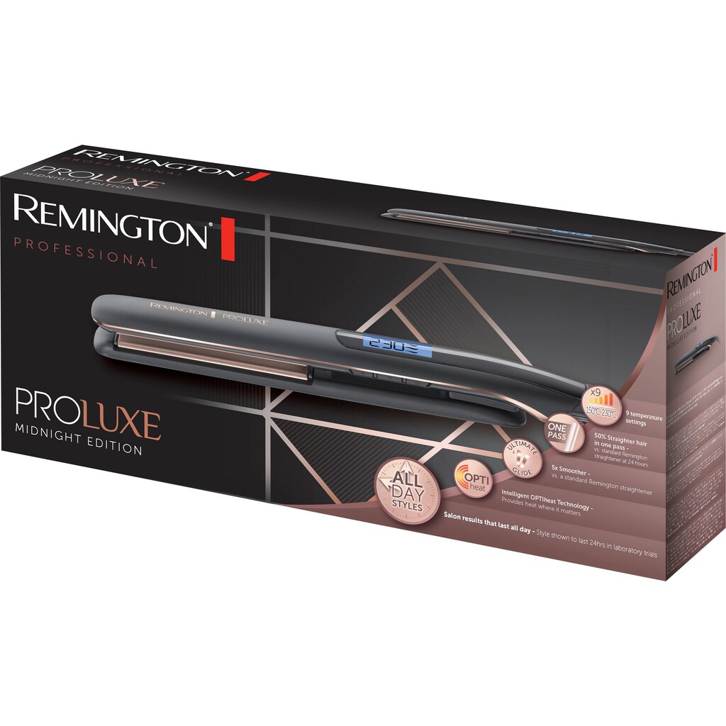 Remington Glätteisen »S9100B E51 PROluxe Midnight«, Ultimate-Glide-Keramik-Beschichtung