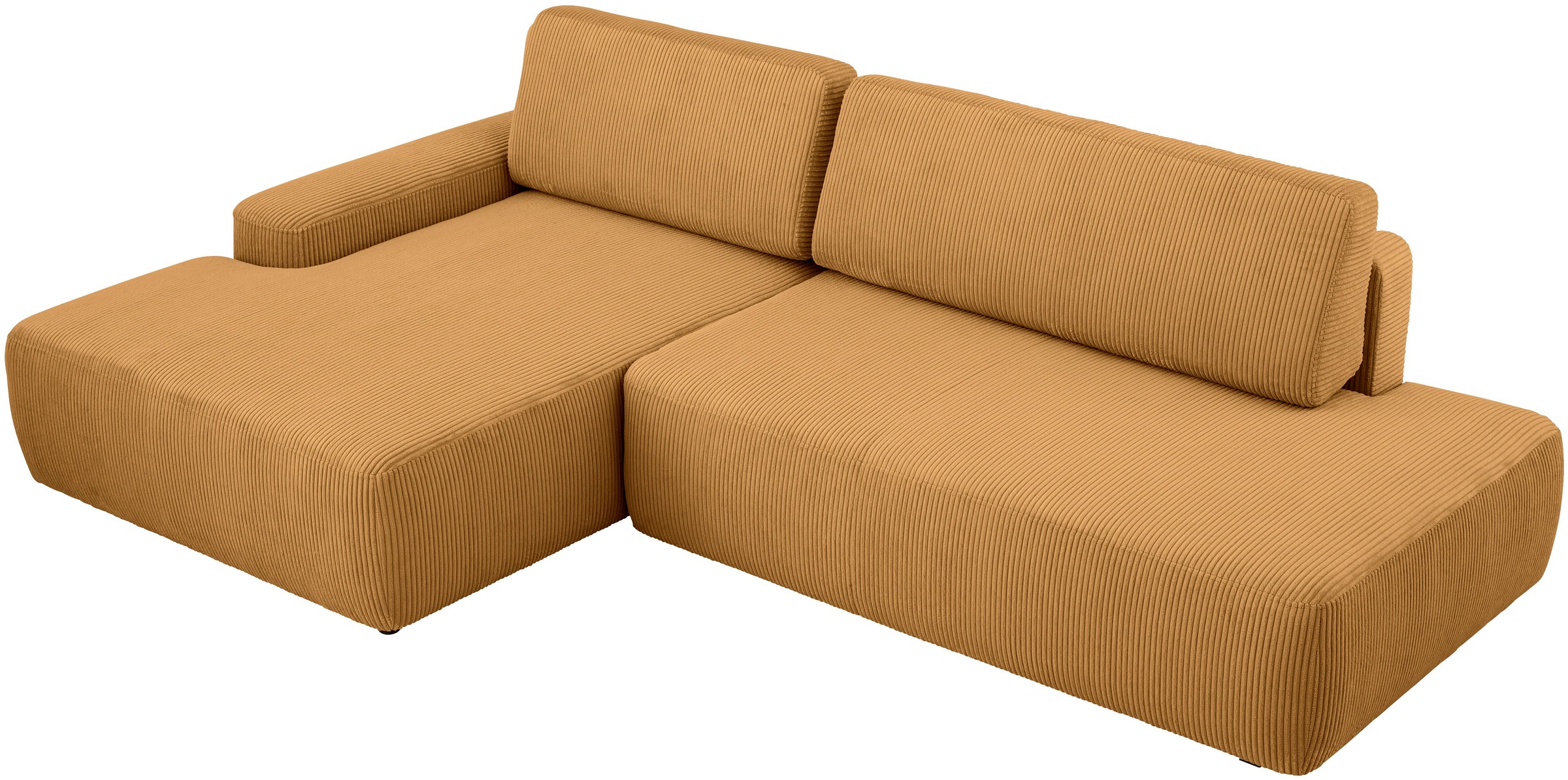 INOSIGN Ecksofa »TORGE, Schlafsofa Cord, Samtvelours u. Strukur fein, Couch in L-Form«, Schlaffunktion und Bettkasten, Liegefläche: 210x125 cm, neues Design
