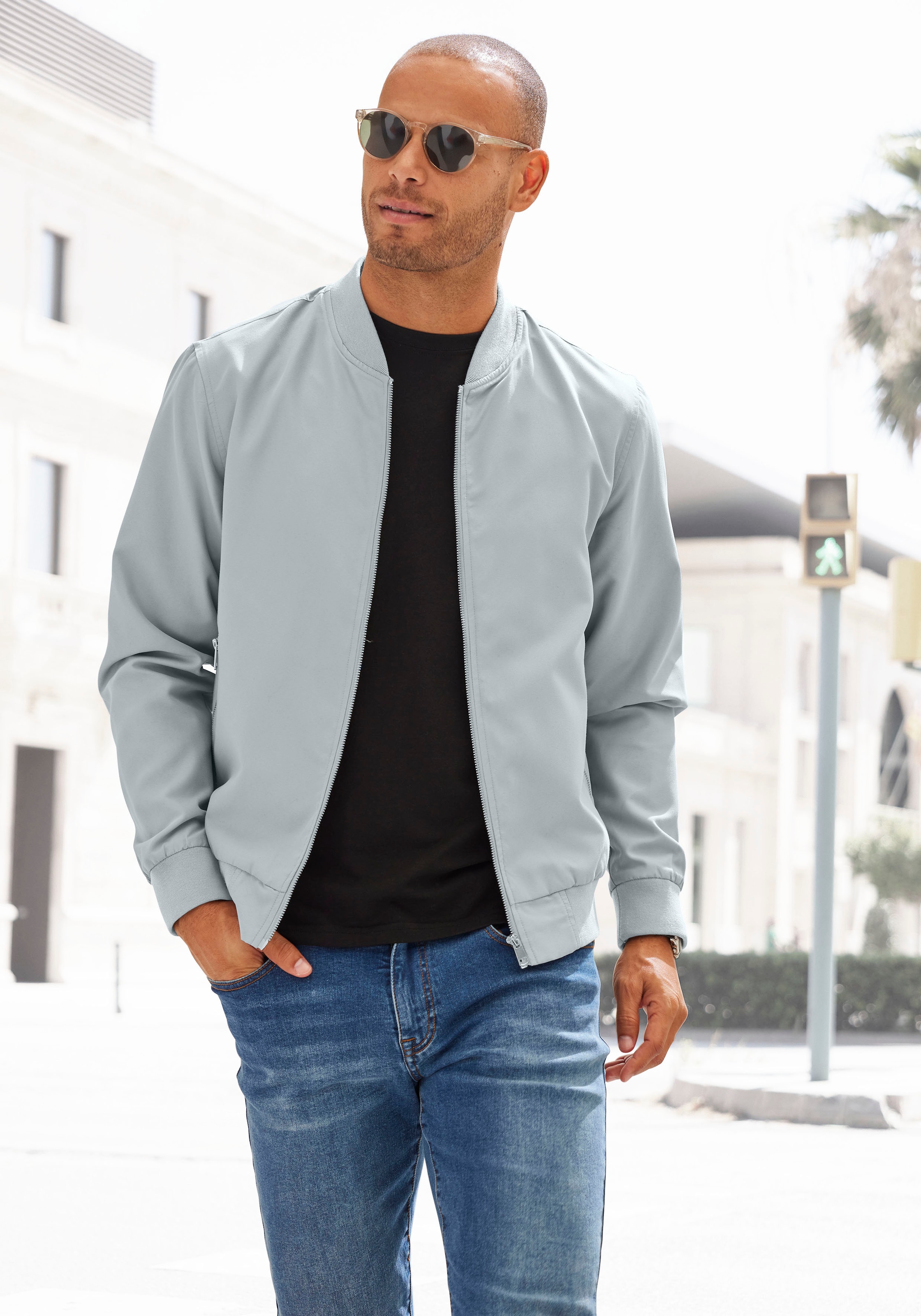 Blouson »Jacke,«, mit Rippkragen, moderne Übergangsjacke mit Innentasche