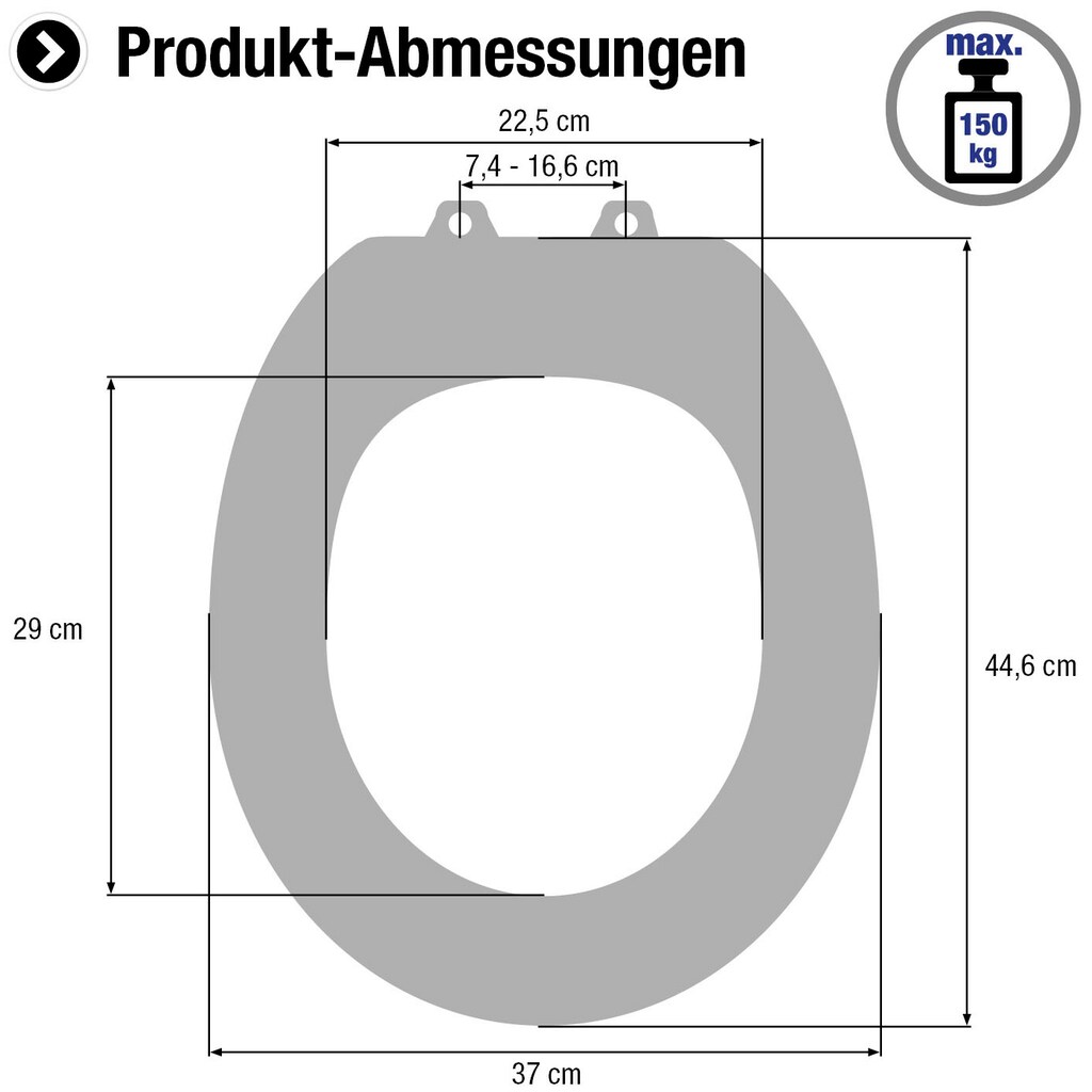 CORNAT WC-Sitz »Klassisch weißer Look - Pflegeleichter Duroplast - Quick up«