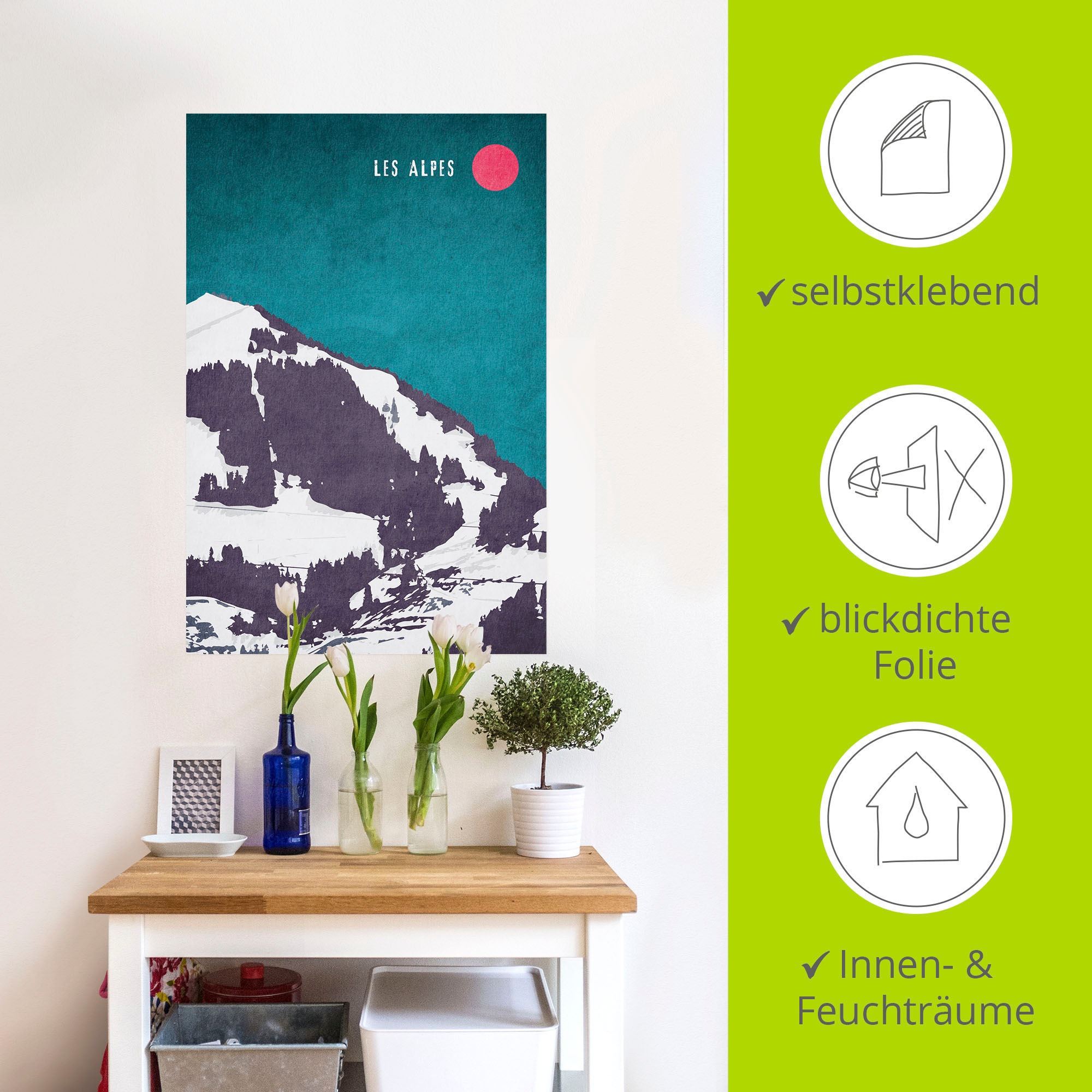 Artland Wandbild »Die Alpen«, Berge & Alpenbilder, (1 St.), als Alubild, Leinwandbild, Wandaufkleber oder Poster in versch. Größen