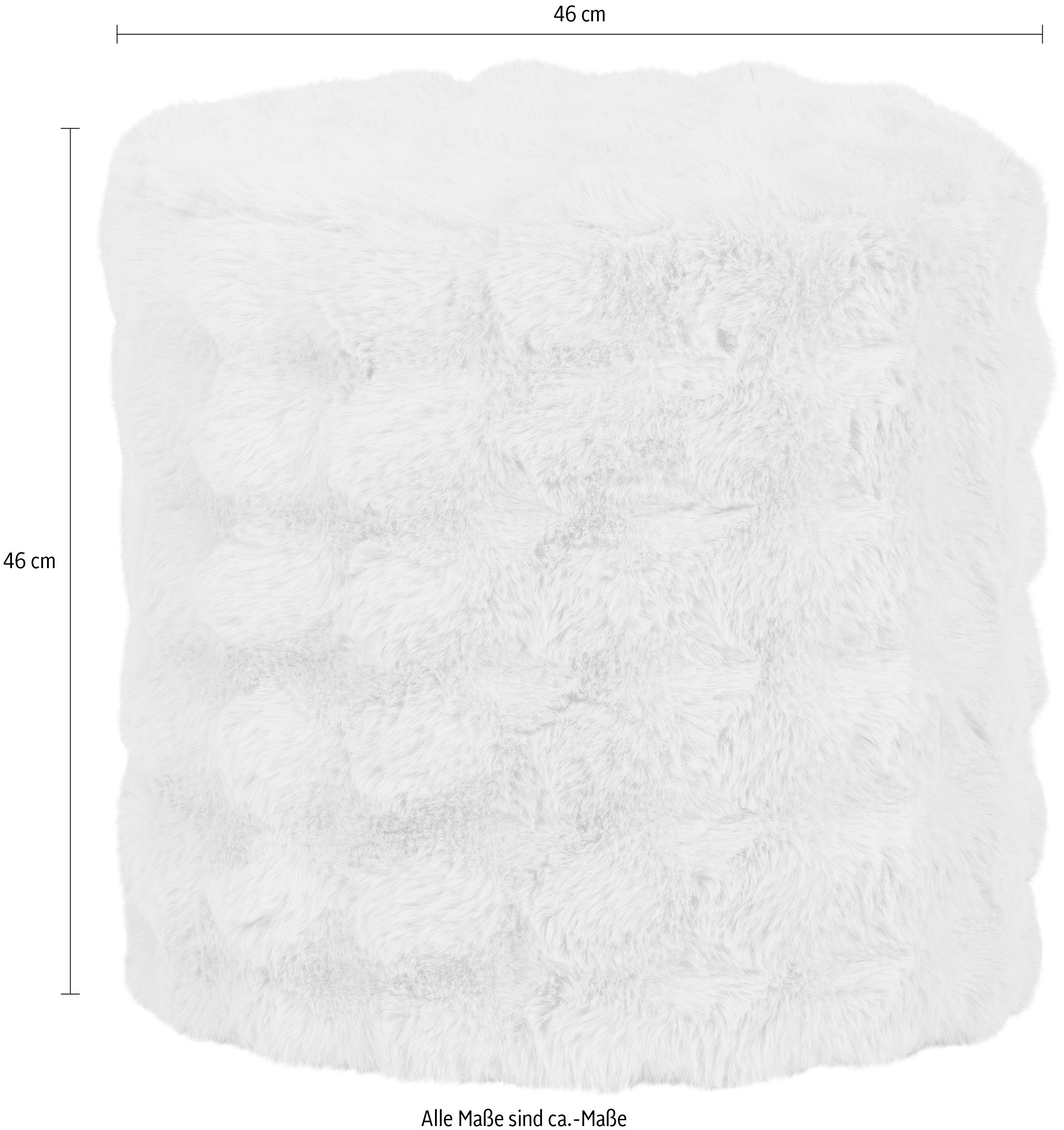 WOOOD Hocker »Olven mit Dream-Flauschbezug und runder Form B 46 x T 46 x H 46 cm« Gute Verschleißfestigkeit, flauschige Haarstruktur, montiert geliefert
