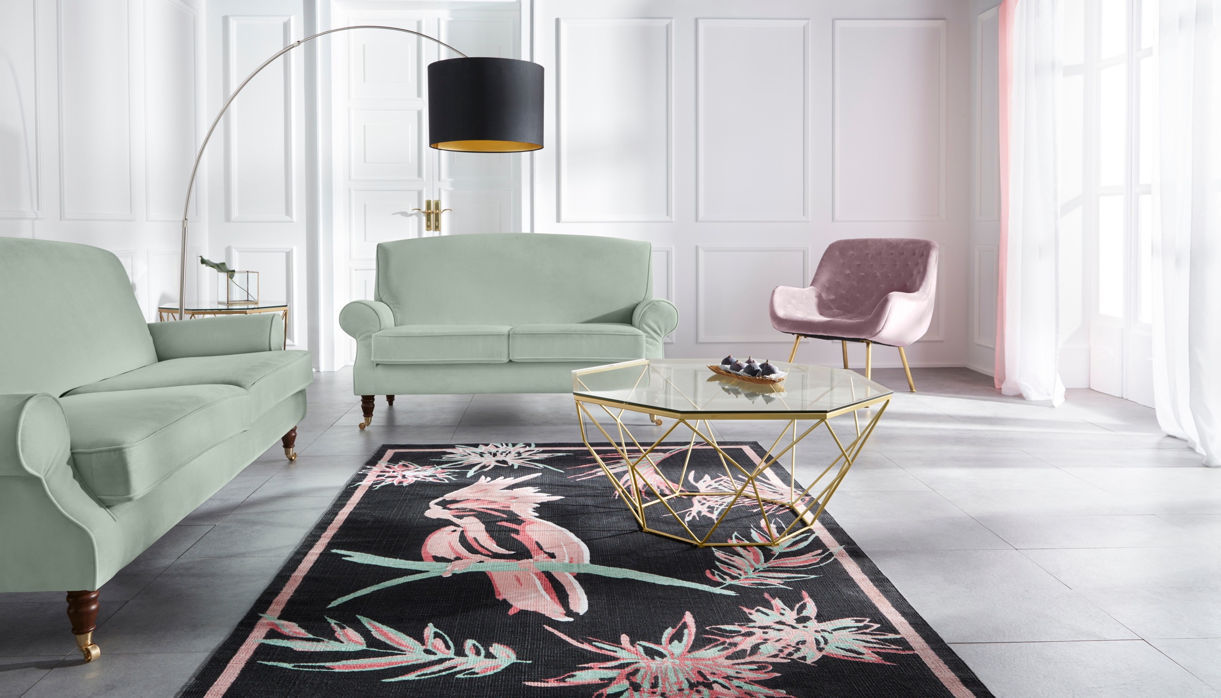 Home affaire 2-Sitzer »Rennes« in Samtoptik oder Baumwoll-Mix