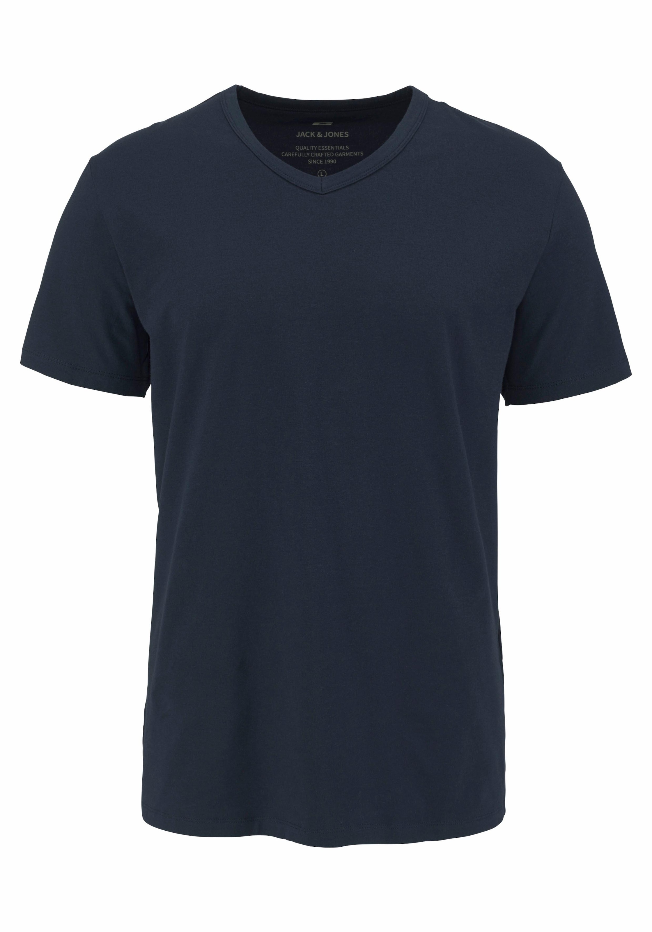 Jack & Jones T-Shirt »SLIM- FIT BASIC TEE V-NECK«, mit V-Ausschnitt