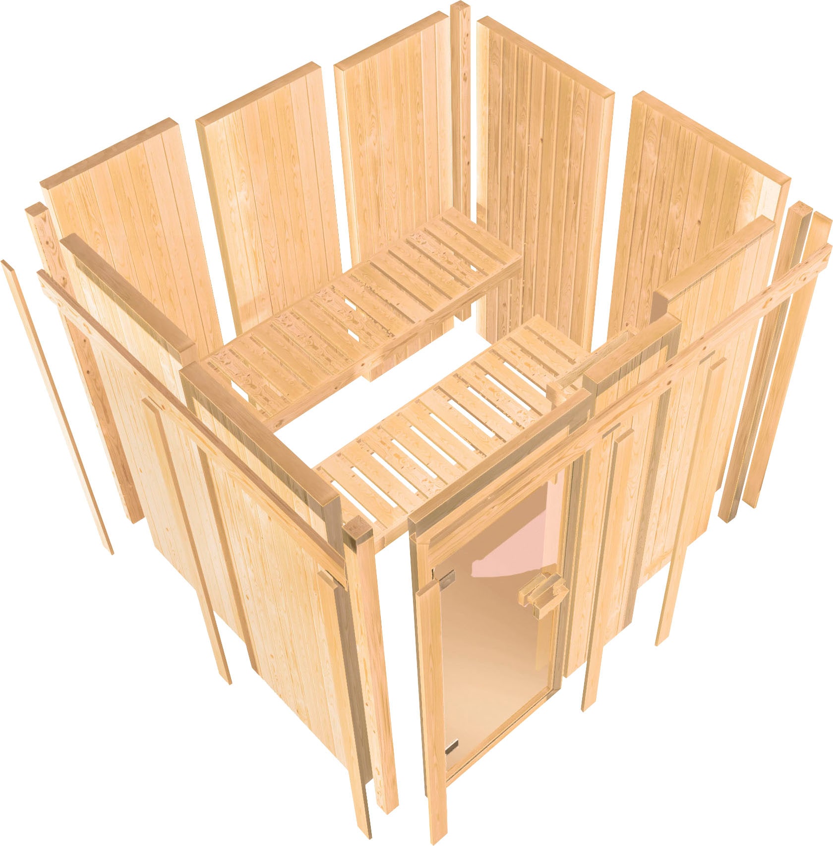 welltime Sauna »Artja«, naturbelassen, mit Ofen 9 kW integr. Steuerung