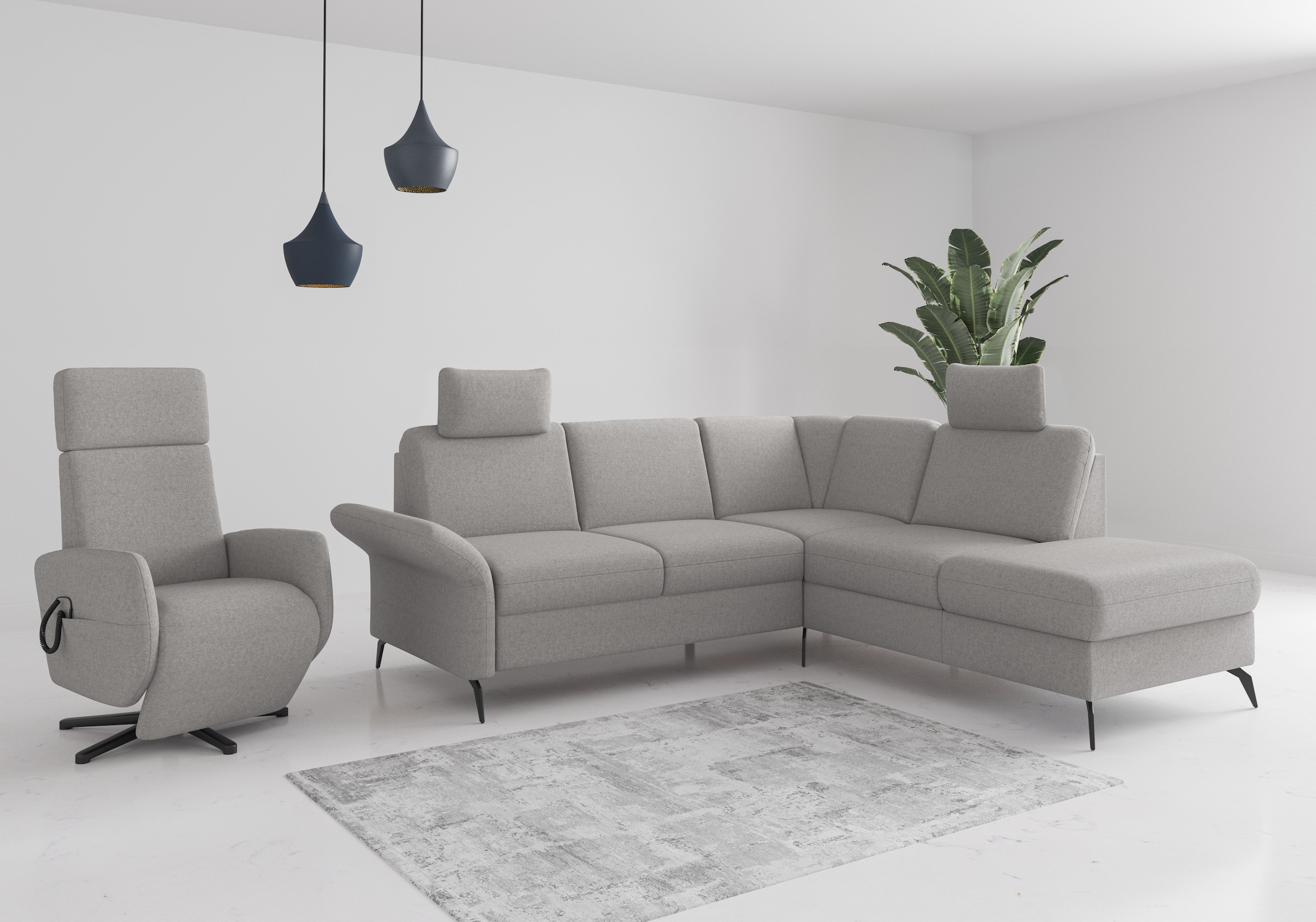 Home affaire Ecksofa »Rochelle«, wahlweise mit Bettfunktion, Bettkasten und Armteilverstellung