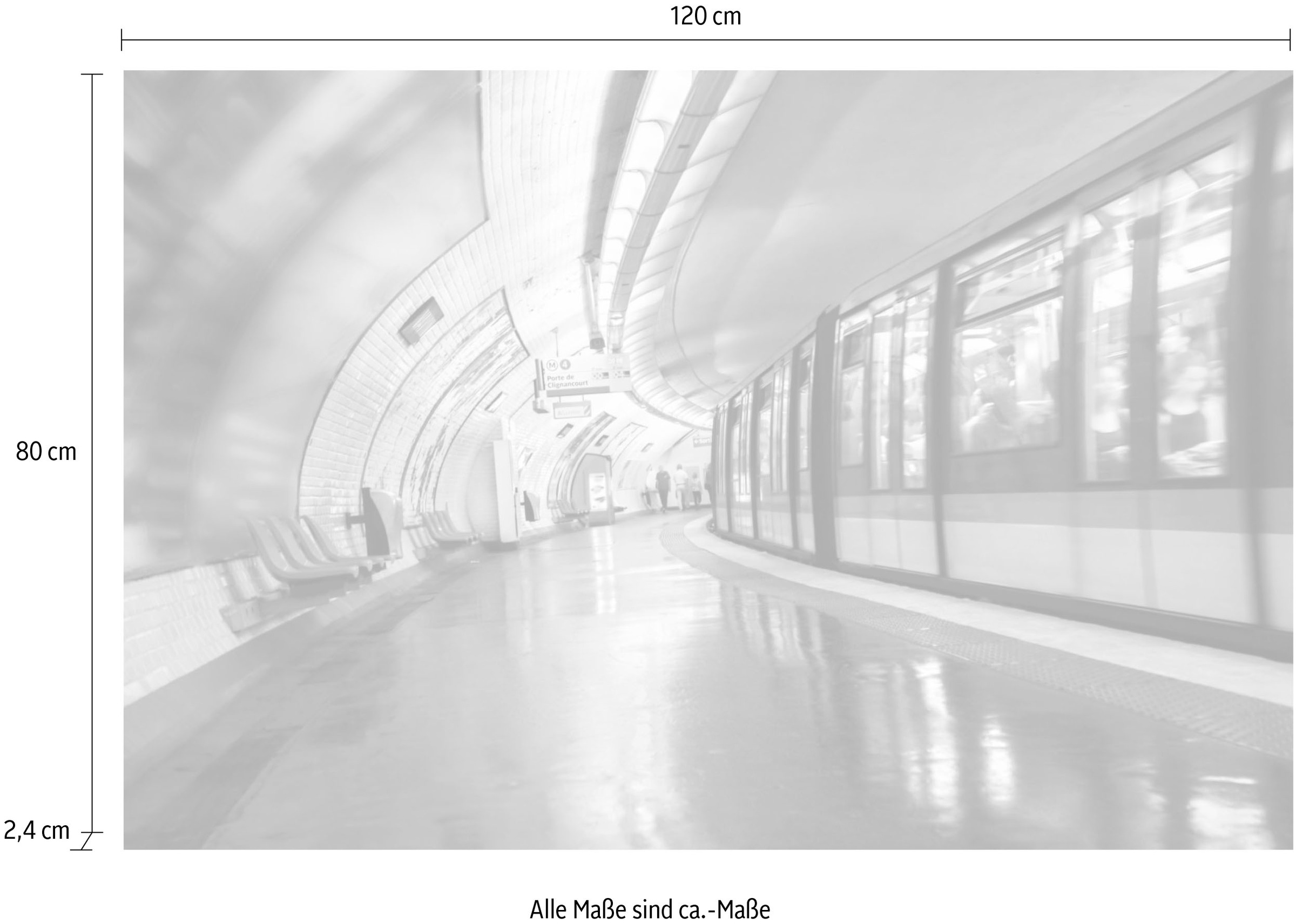 queence Acrylglasbild »Tunnel«, Kunst-Züge-Zugbilder, Fine Art-Print in Galeriequalität