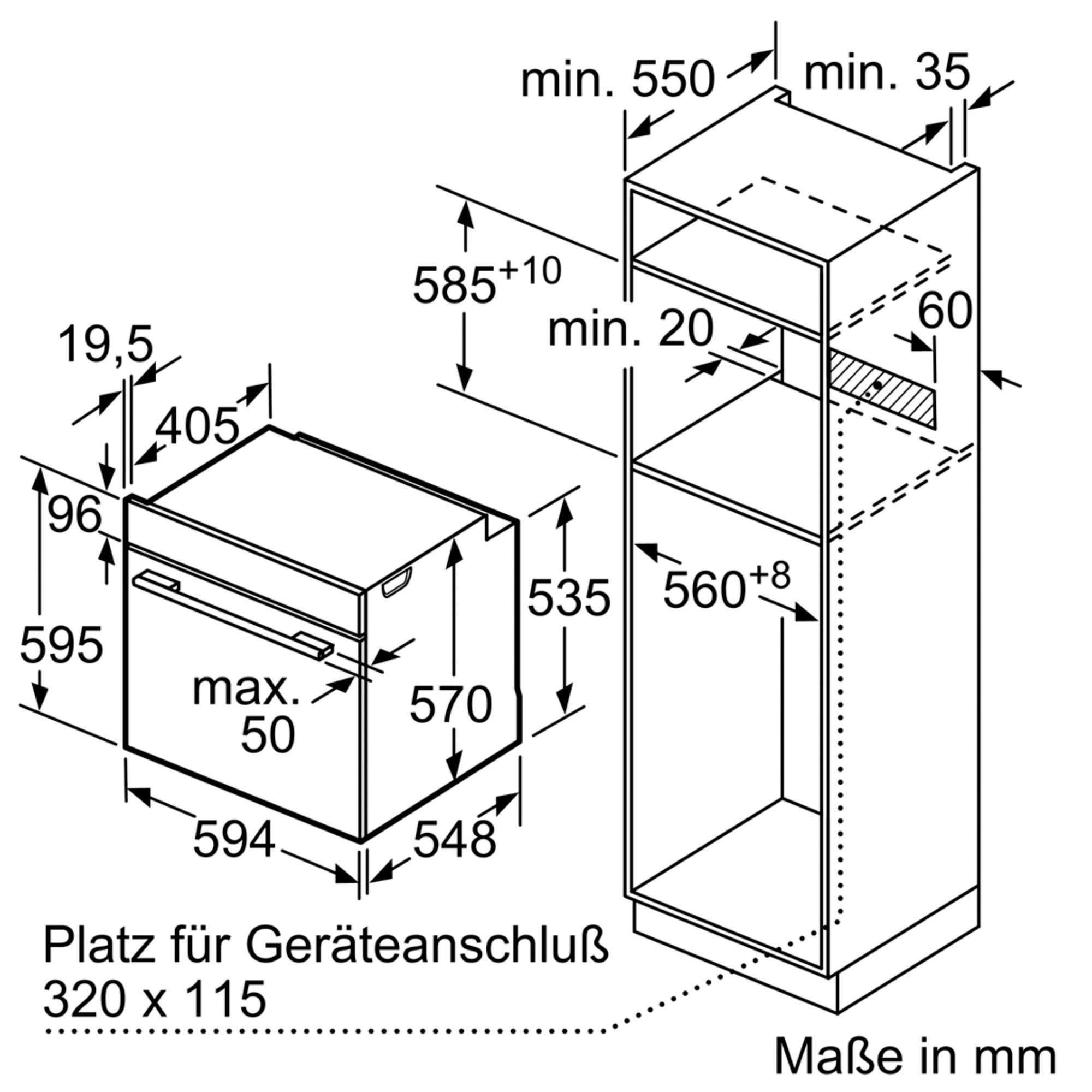BOSCH Pyrolyse Backofen Serie 6 »HBA578BB0«, mit Teleskopauszug nachrüstbar, Pyrolyse-Selbstreinigung
