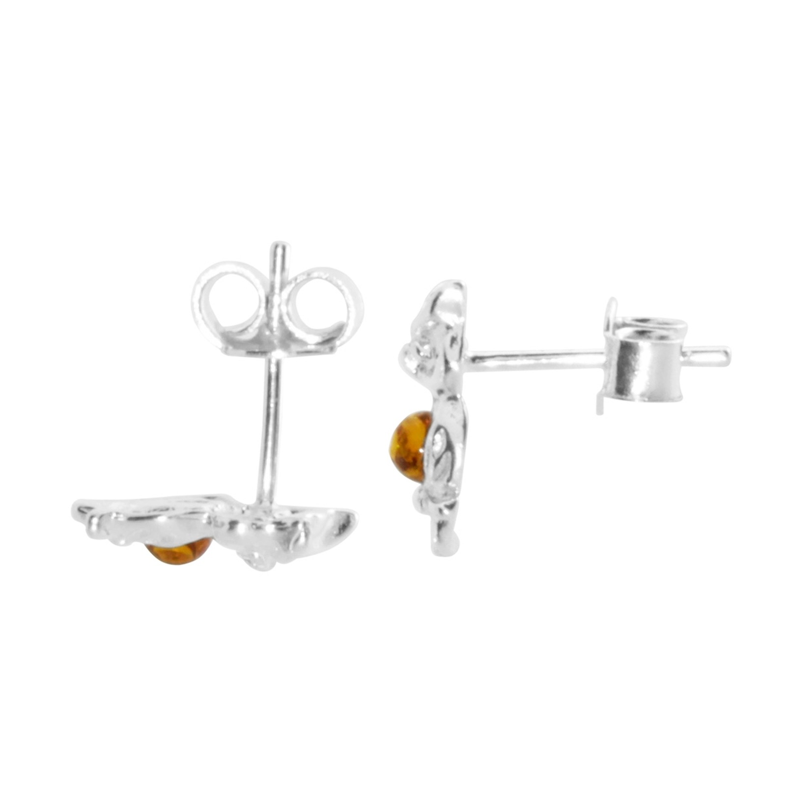 OSTSEE-SCHMUCK Paar Ohrstecker »- Uhu - Silber 925/000 - Bernstein«