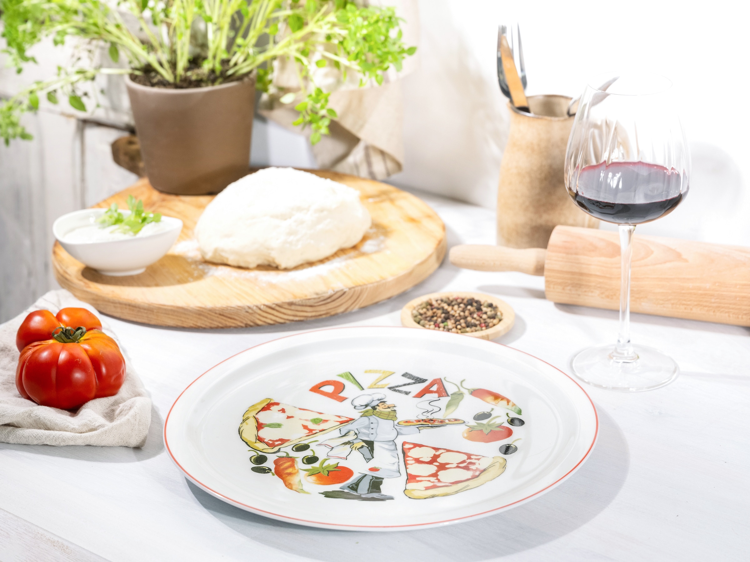 CreaTable Pizzateller »Milano Luigi, Teller-Set, 4-tlg.« Vielseitig einsetzbar, Europäische Qualität