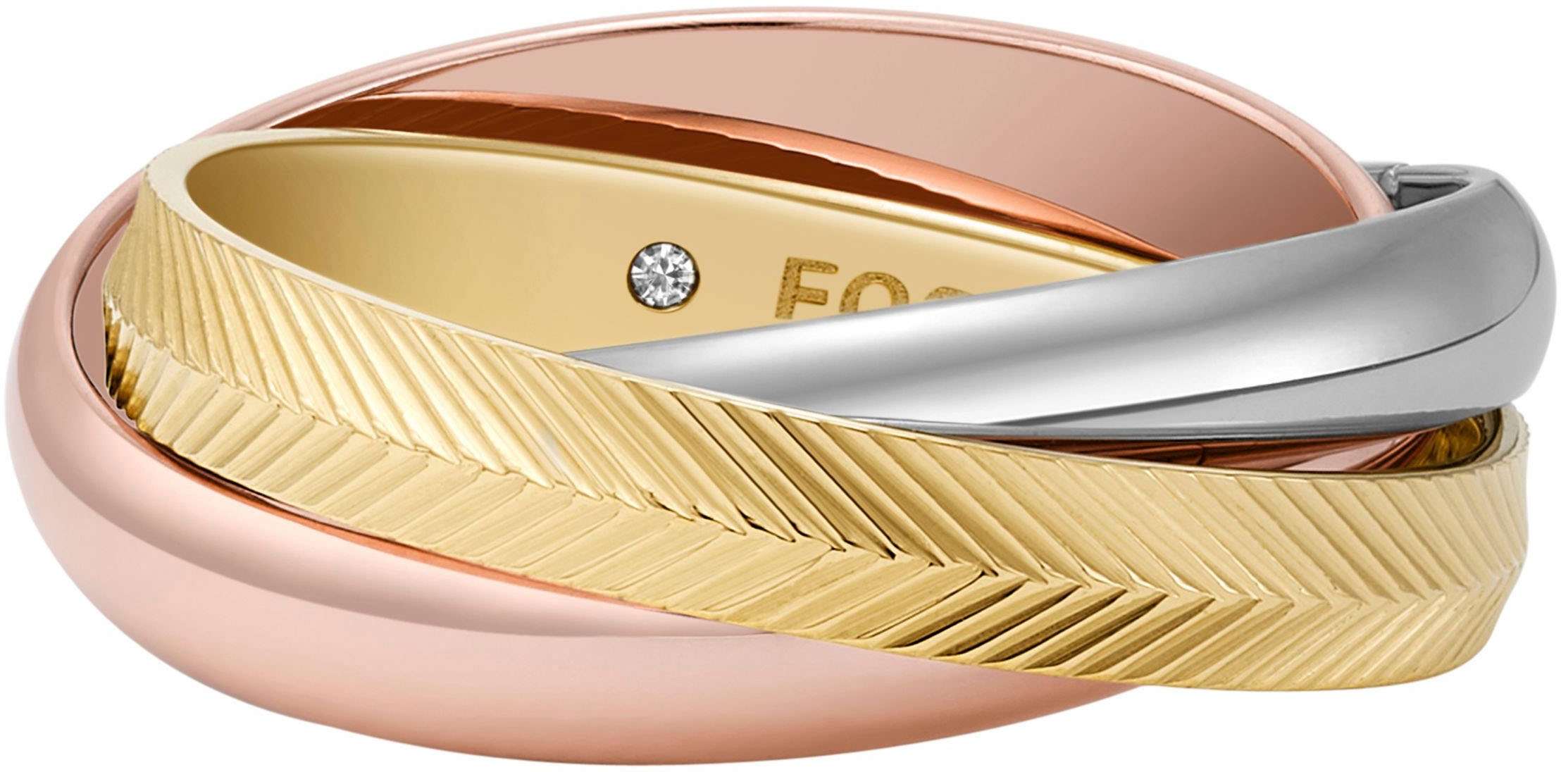 Fossil Fingerring »Schmuck Geschenk Edelstahl Ring Harlow, JF04807998«