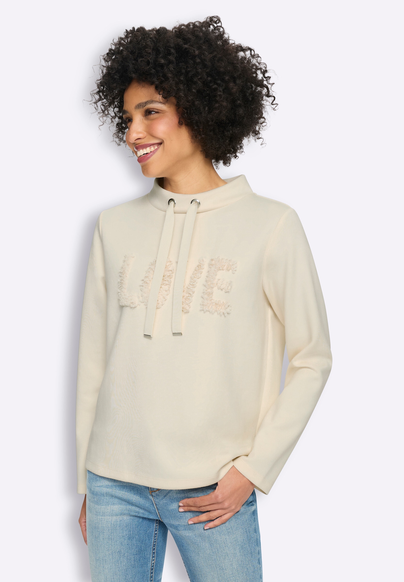 heine Sweatshirt »Sweatshirt Sweatshirt mit LOVE-Schriftzug«

