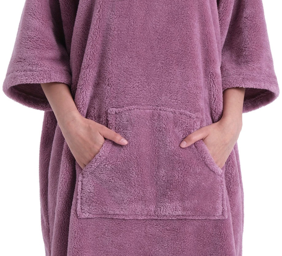my home Badeponcho »Lillou, ideal für Sauna, Spa & im Urlaub«, (1 St.), weich und kuschelig, Fleece, Unisex, für Damen und Herren, Surfponcho