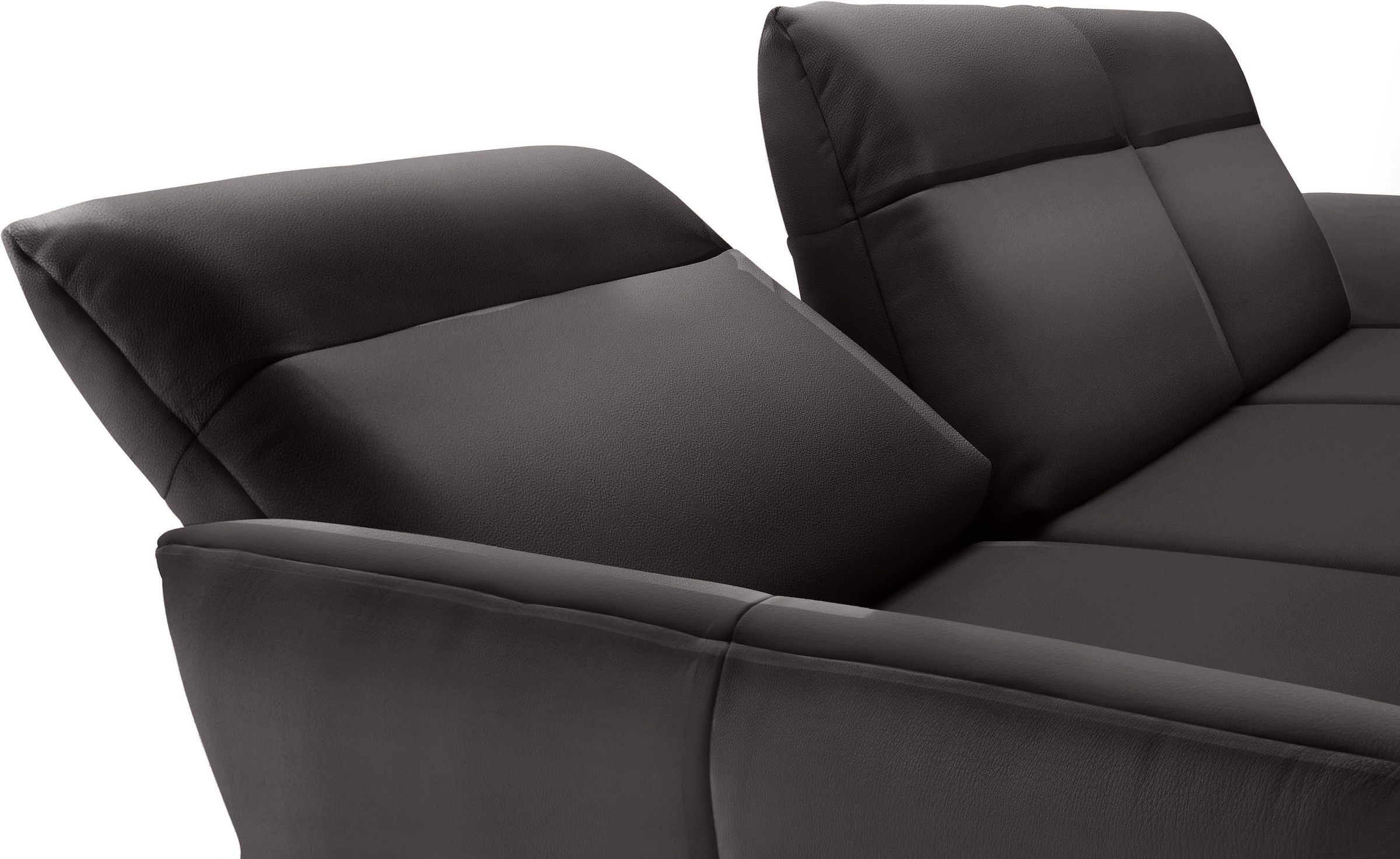 Creation BY ROLF BENZ Ecksofa »CR.460«, Sockel in Eiche, Winkelfüße in Umbragrau, Breite 318 cm