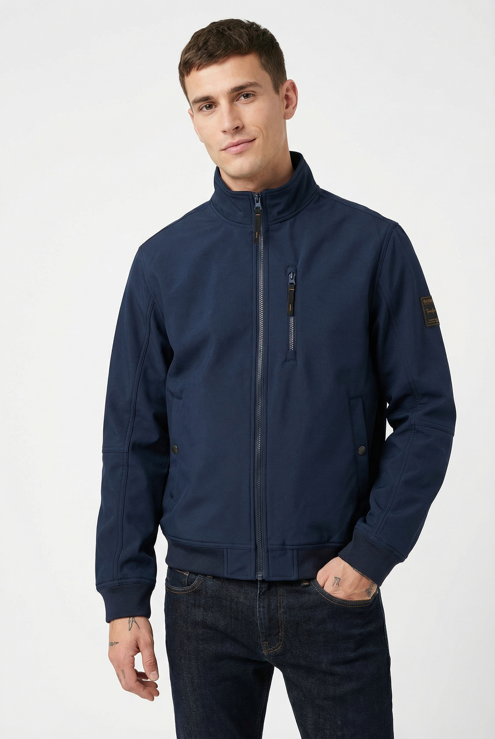 Jack & Jones PlusSize Softshelljacke »JJEPARKER SOFTSHELL COLLAR BOMBER SN PLS« mit Stehkragen
