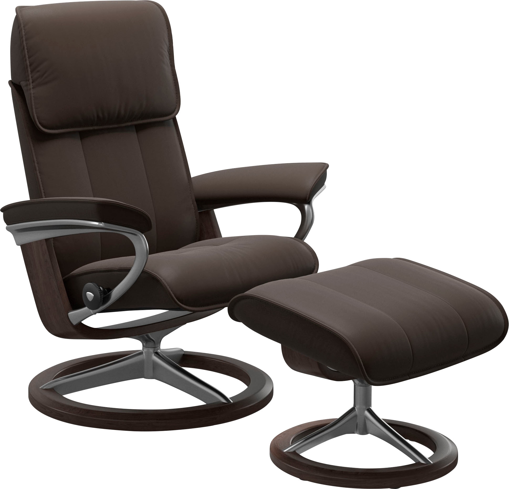 Stressless® Relaxsessel »Admiral« Set, Relaxsessel inkl. Hocker,  mit Signature Base, Größe M & L, Gestell Wenge