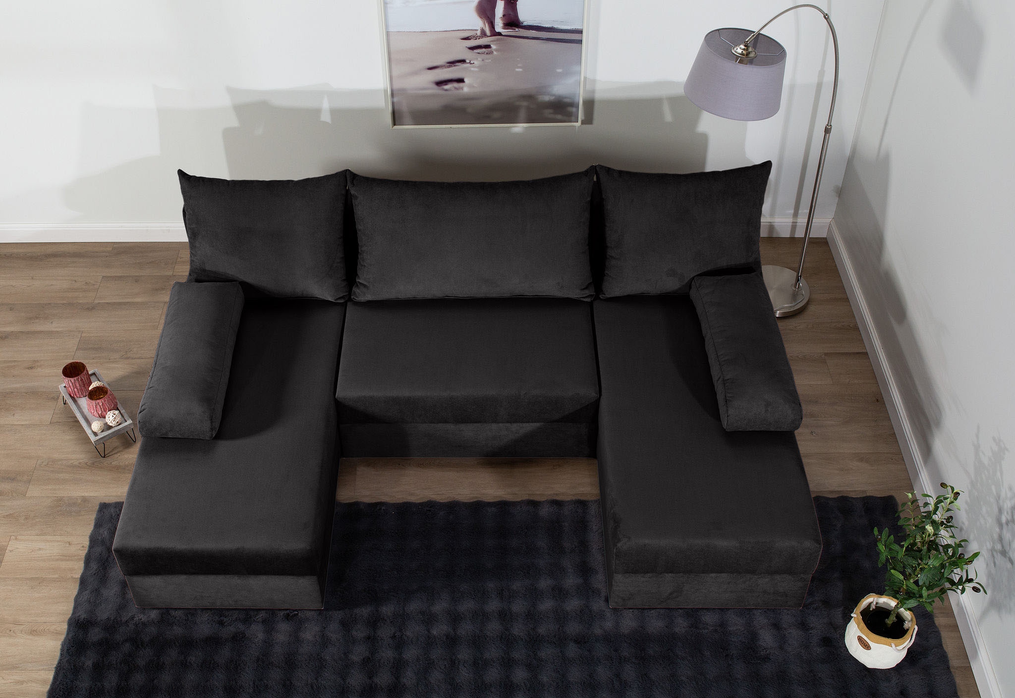 COLLECTION AB Wohnlandschaft »Pico U-Form«, Wohnlandschaft,2 X Ottomane,Polyätherschaum Polsterung