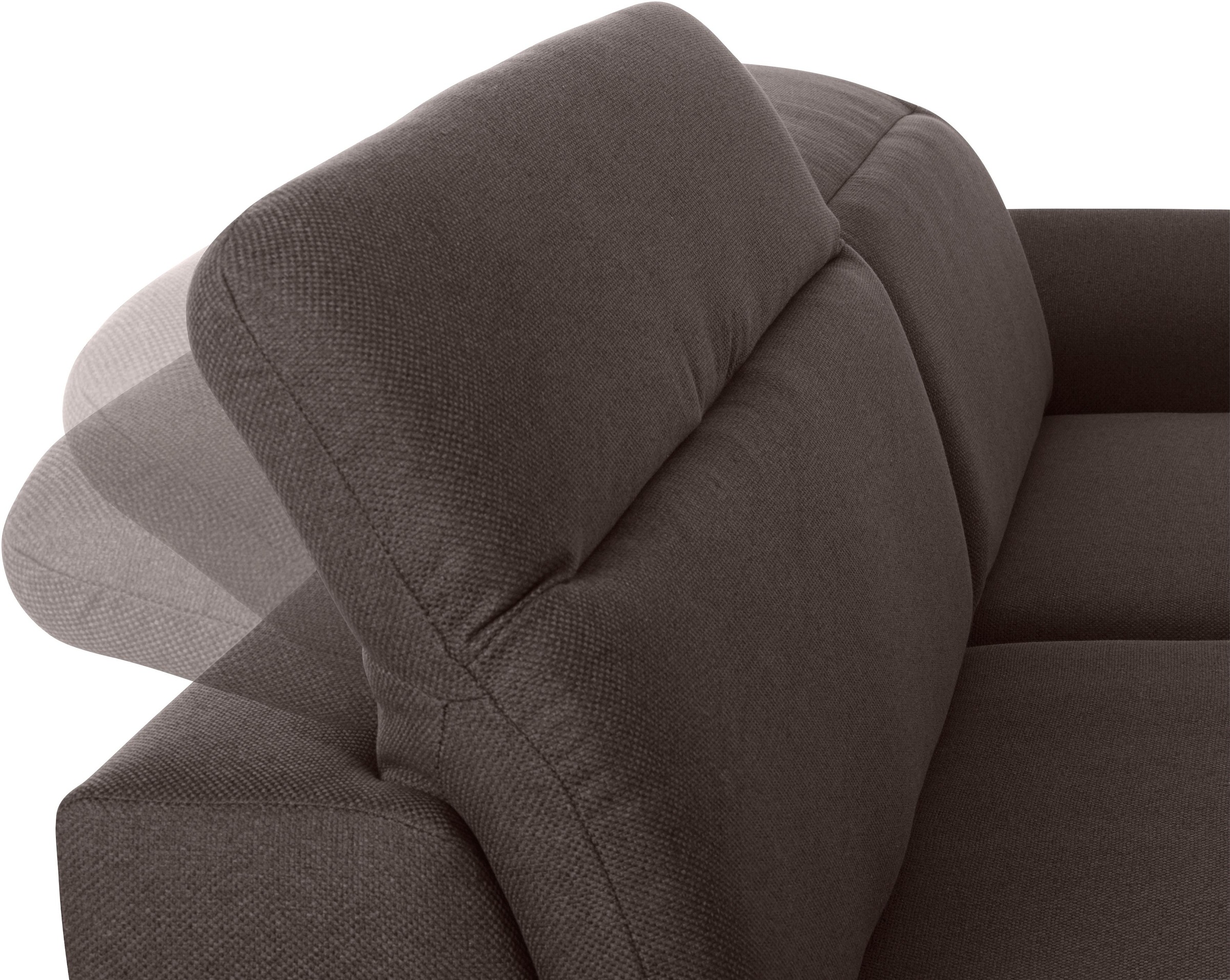 exxpo - sofa fashion Ecksofa »Kyoto, inkl. Kopfteil- und Armteilverstellung, hoher Sitzkomfort«, wahlweise mit Bettfunktion und Bettkasten, hochwertige Bezüge, L-Form