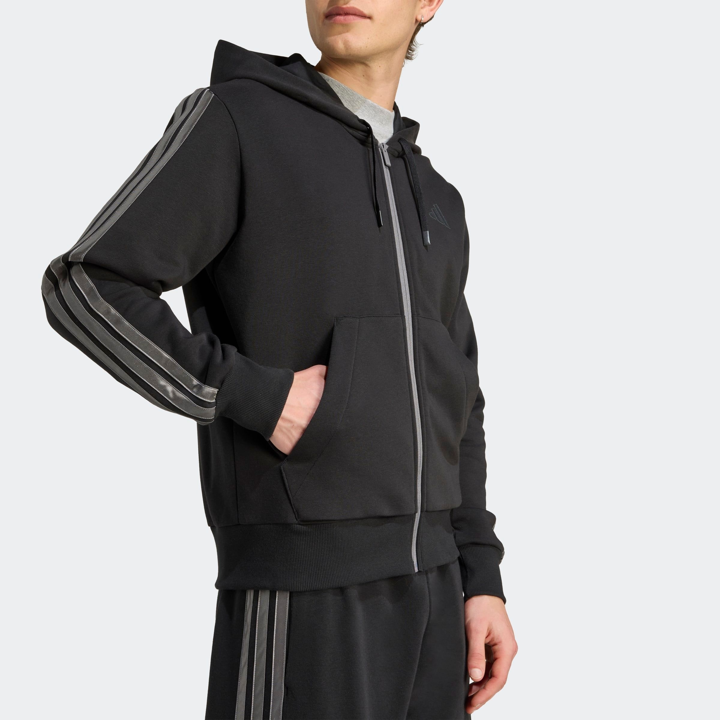 adidas Sportswear Kapuzensweatshirt »HOLIDAY 3-STREIFEN MIT DURCHGEHENDEM REISSVERSCHLUSS«
