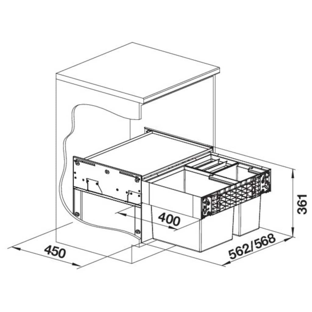 Blanco Mülltrennsystem »Select II XL 60/3«, 3 Behälter