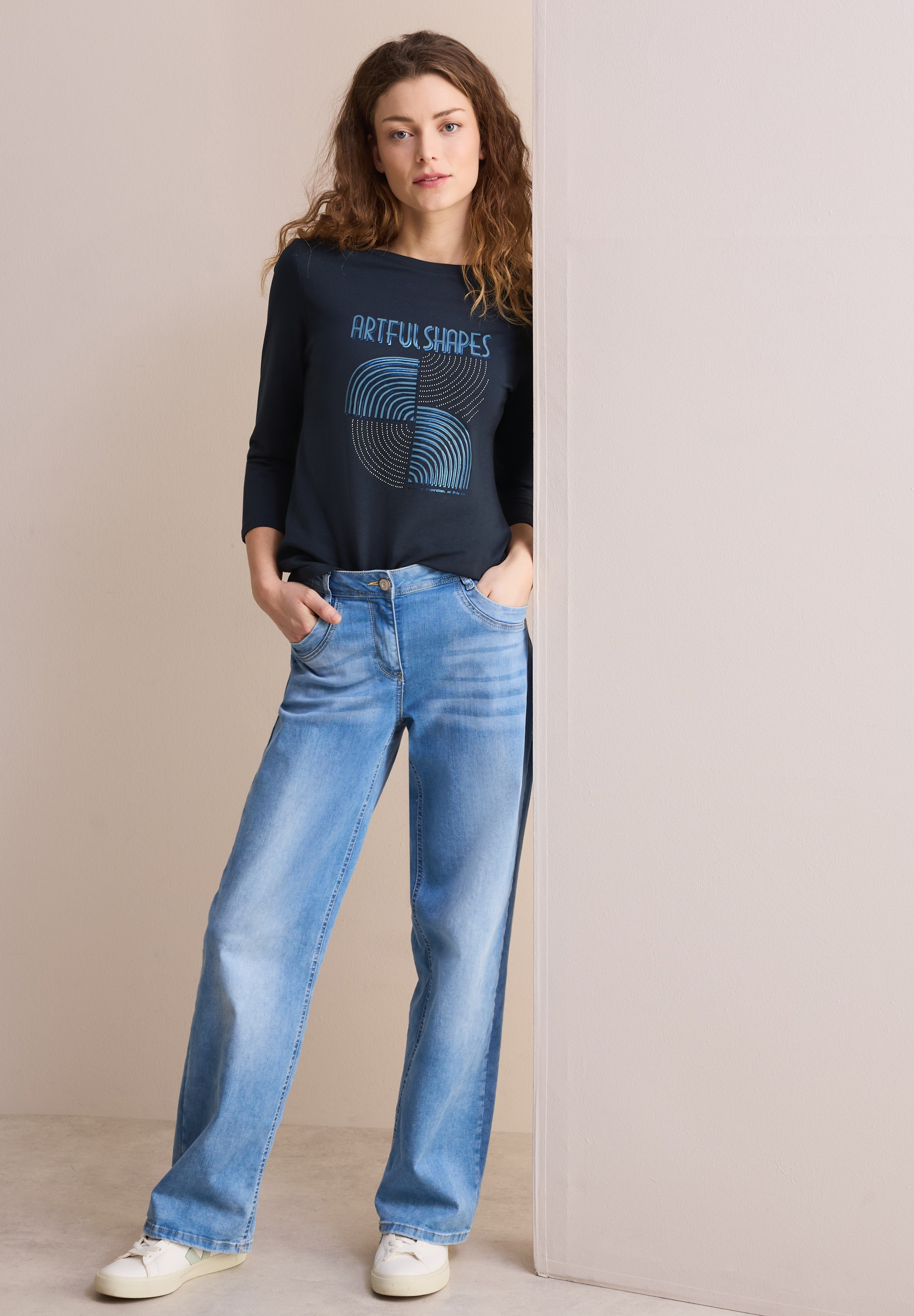 Cecil Langarmshirt, mit Schimmer-Print