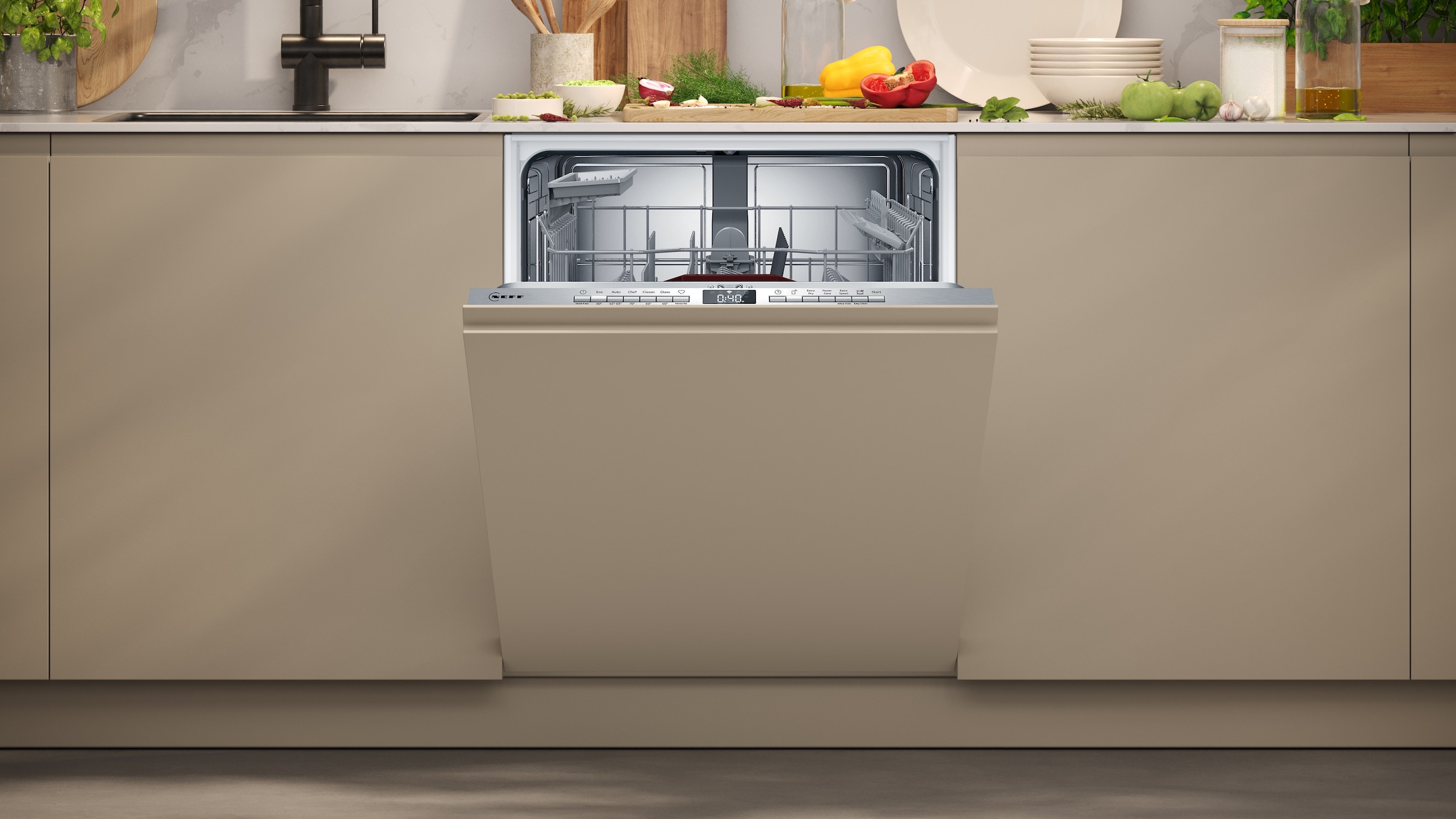 NEFF vollintegrierbarer Geschirrspüler XXL »S255EAX16E«, 13 Maßgedecke, Flex 1 Korbsystem